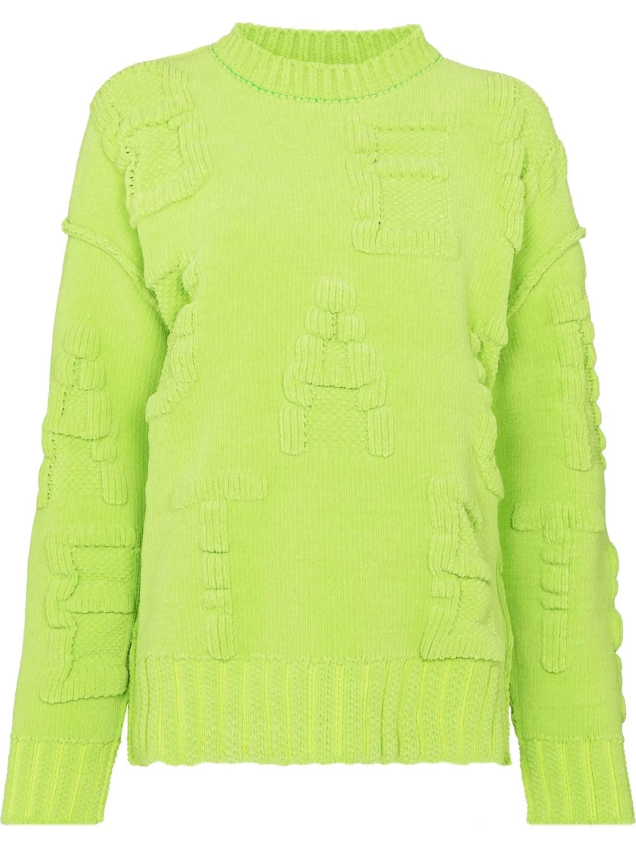alphabet-motif chenille jumper