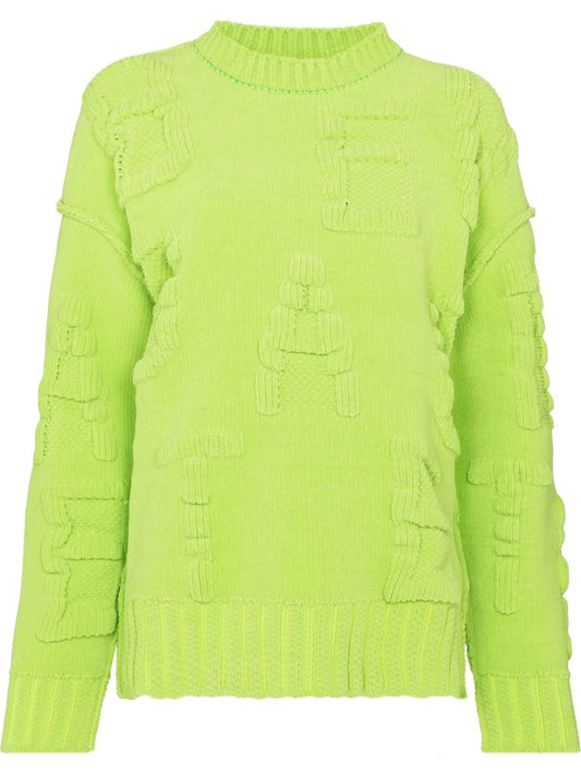 alphabet-motif chenille jumper