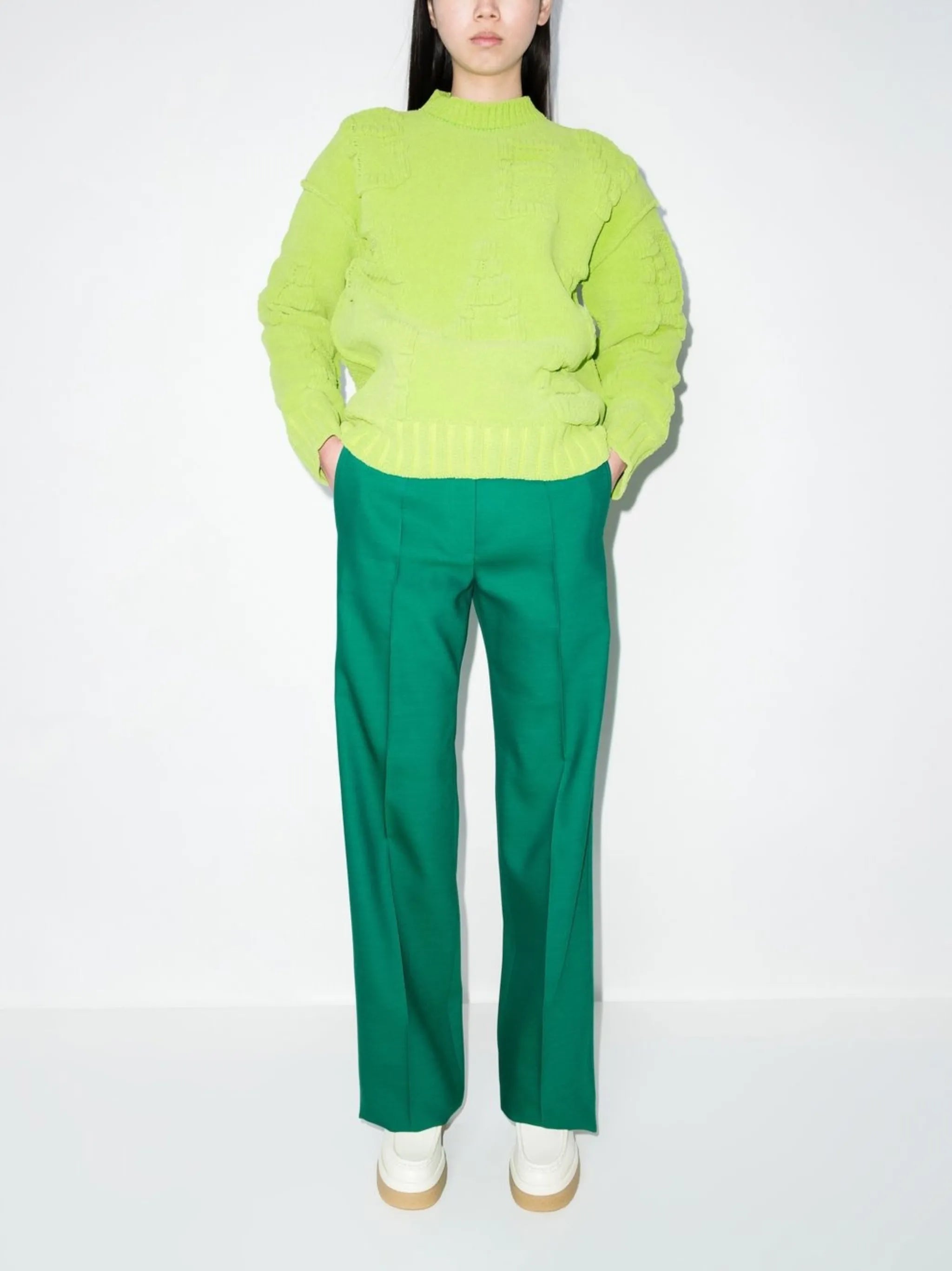 alphabet-motif chenille jumper