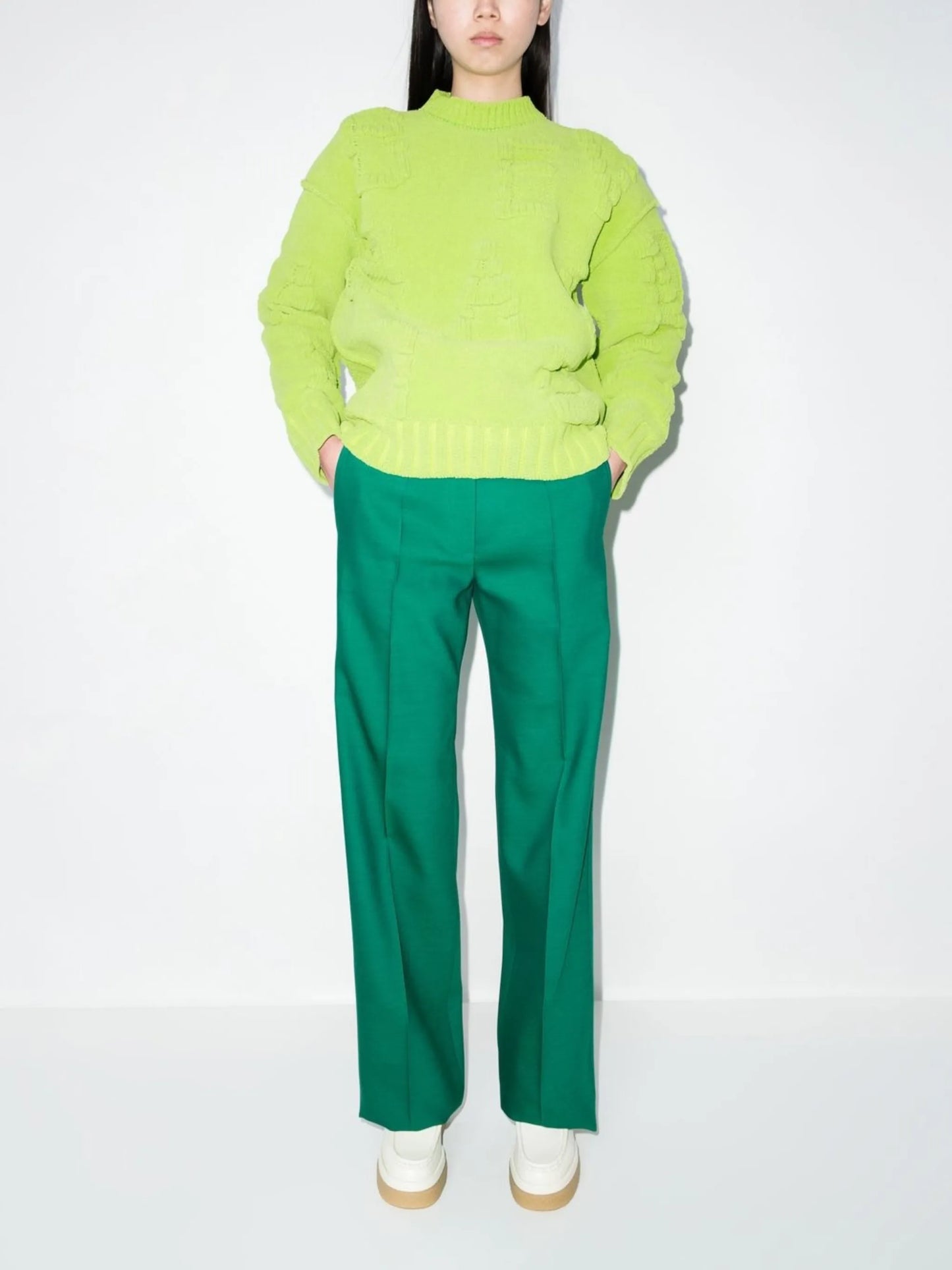 alphabet-motif chenille jumper