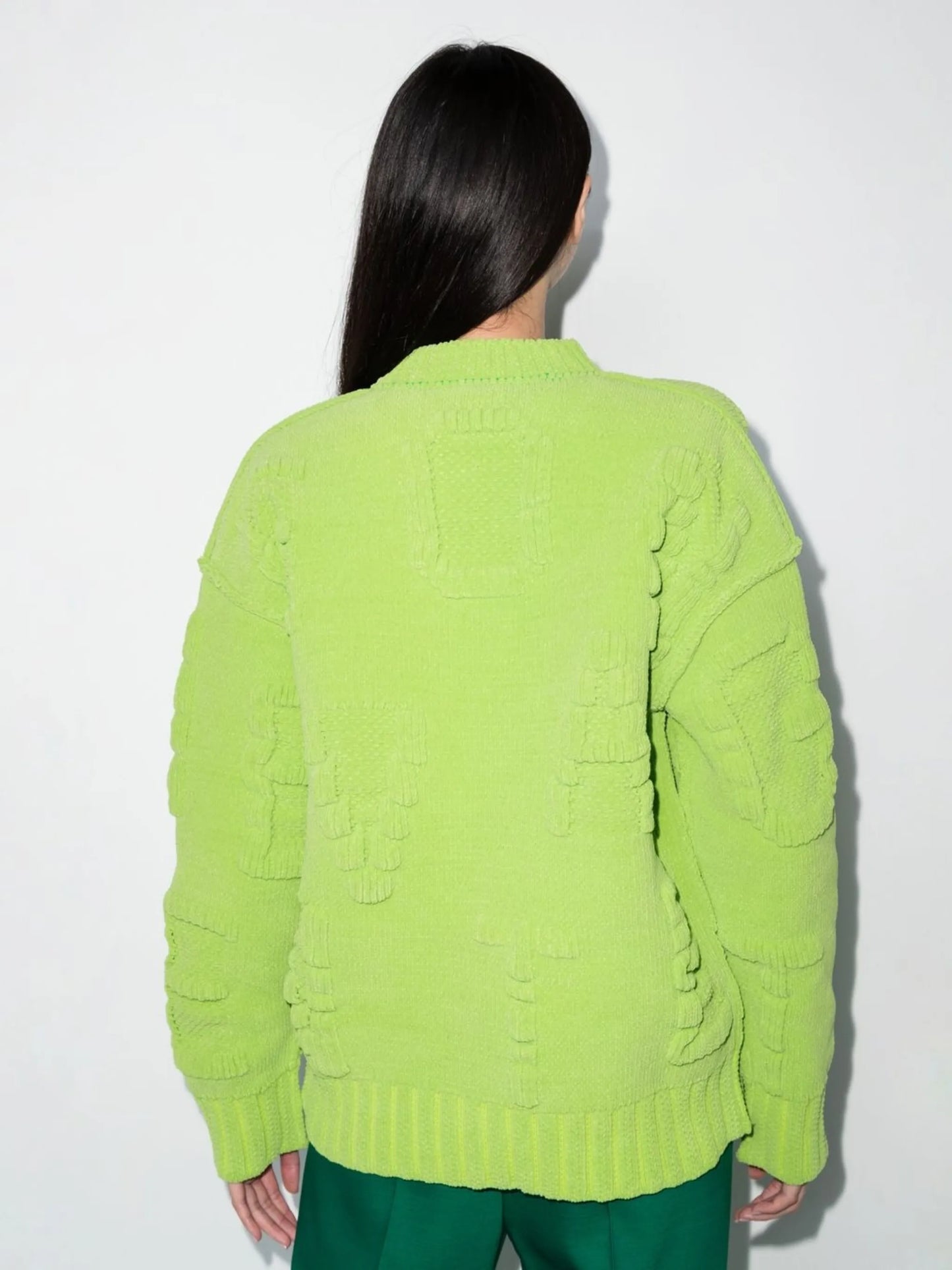 alphabet-motif chenille jumper