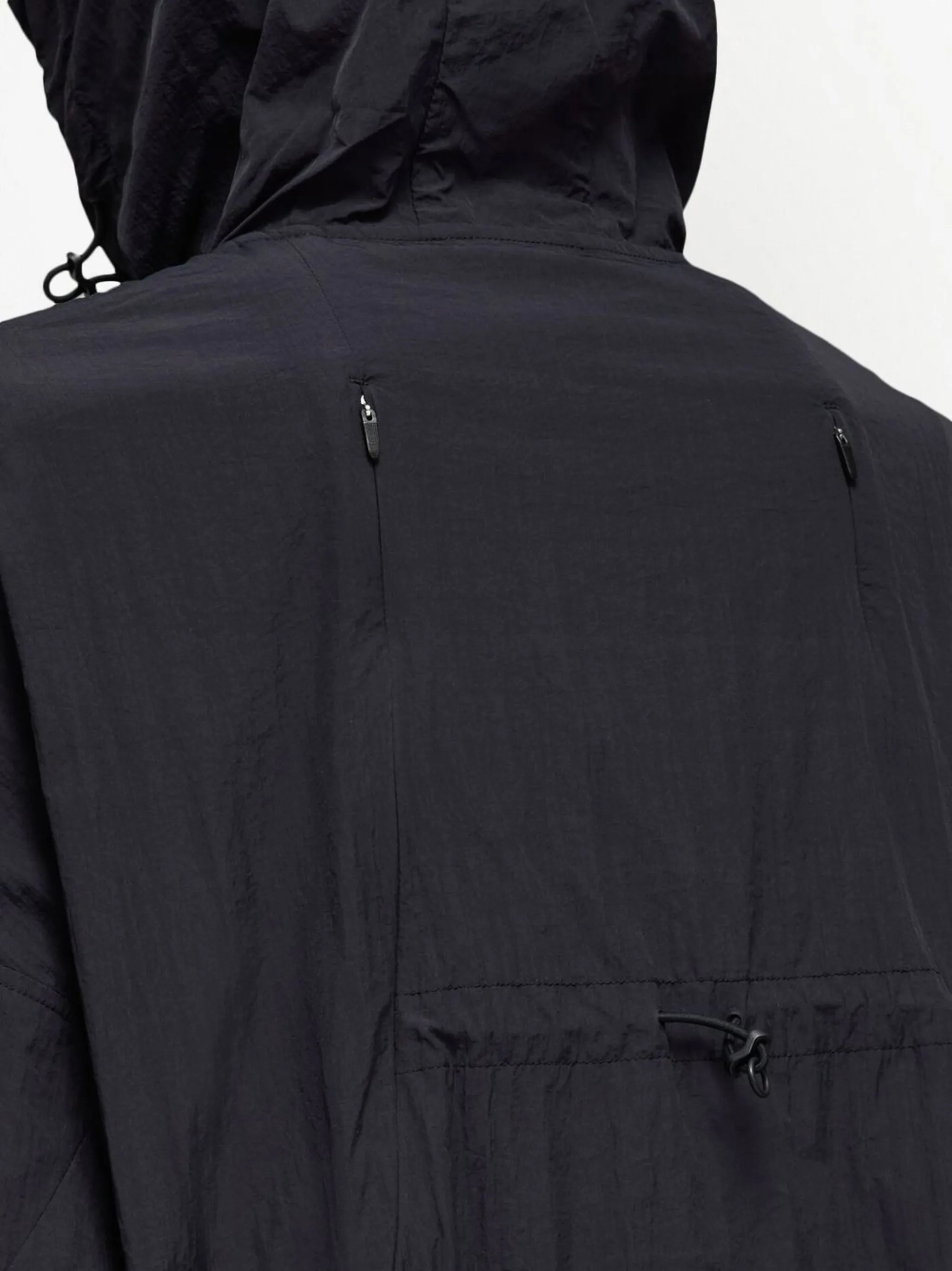 zipped hooded windbreaker