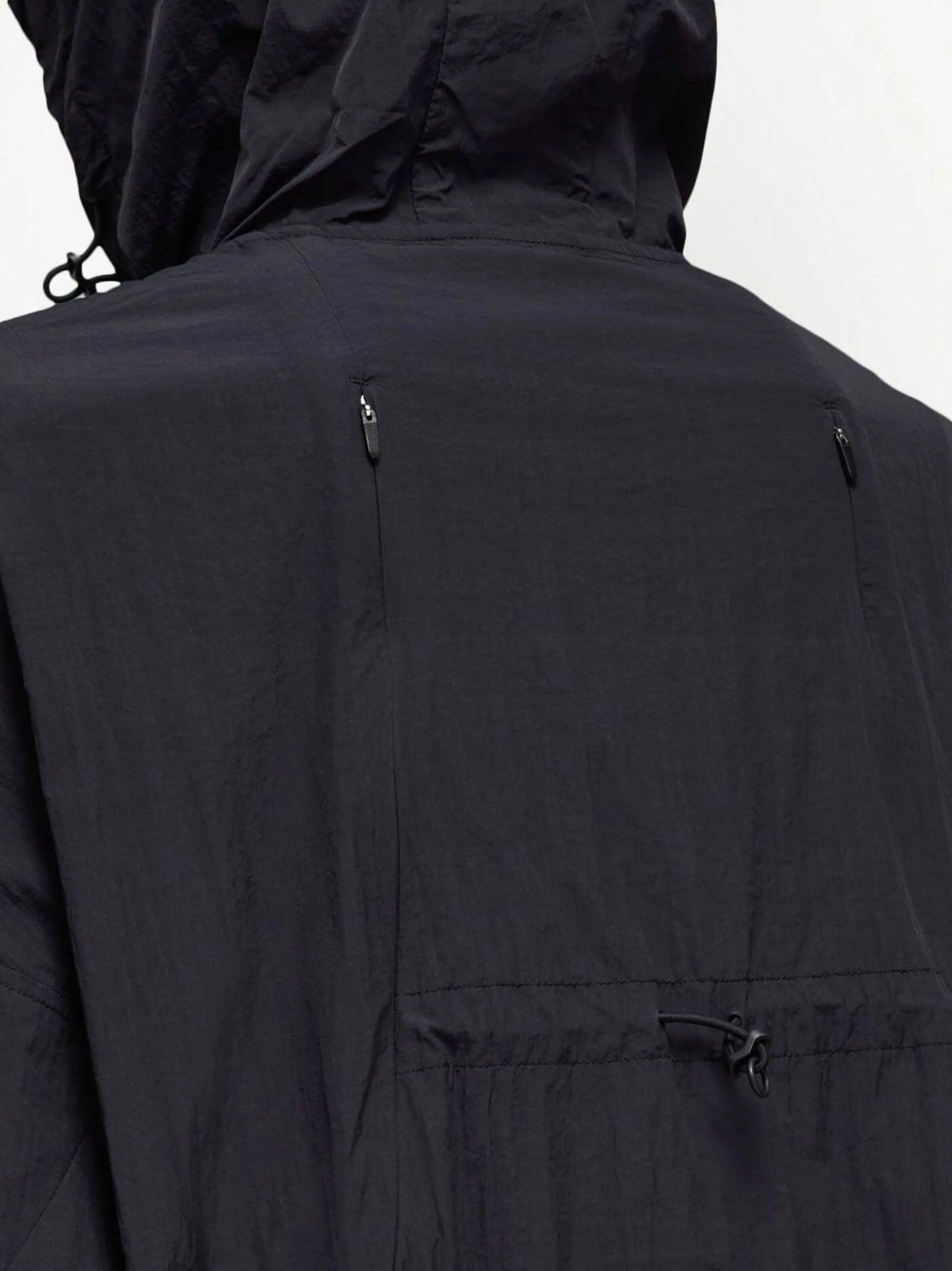zipped hooded windbreaker