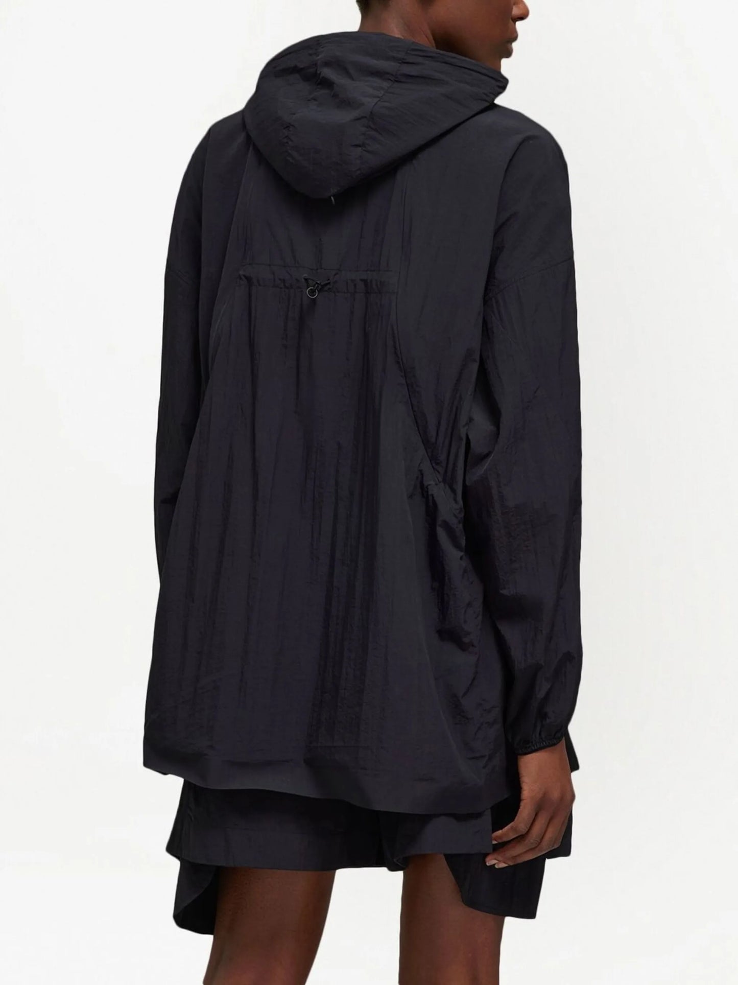 zipped hooded windbreaker