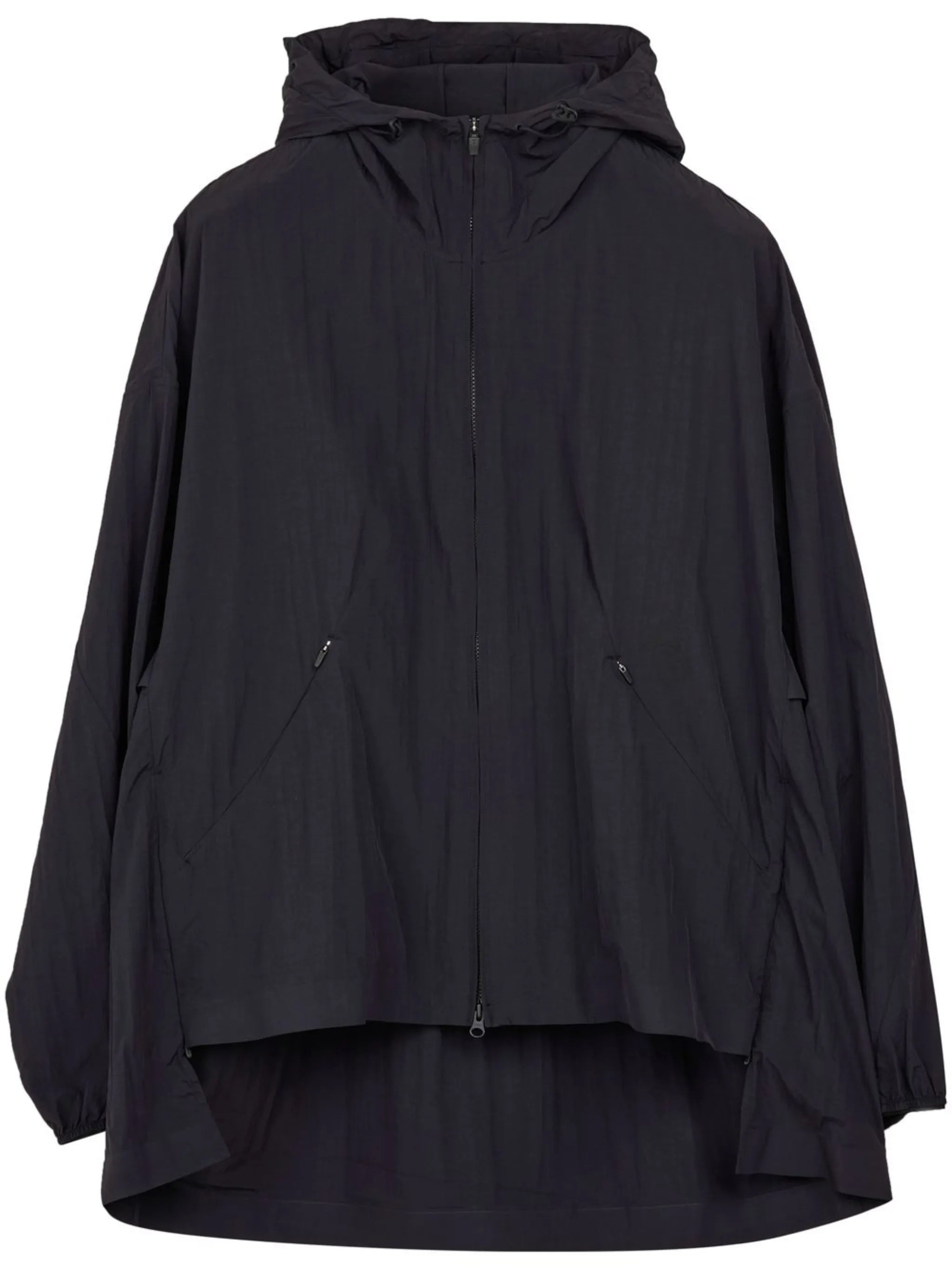 zipped hooded windbreaker