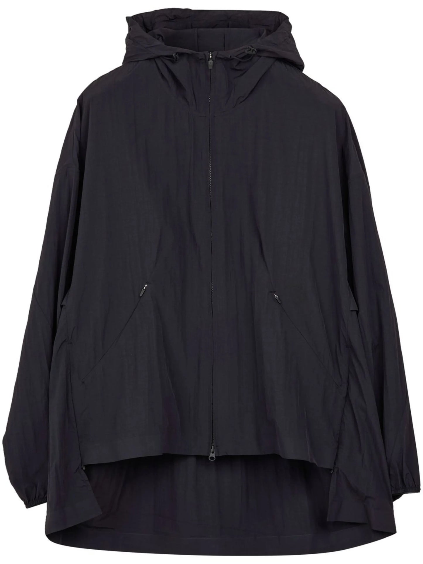 zipped hooded windbreaker