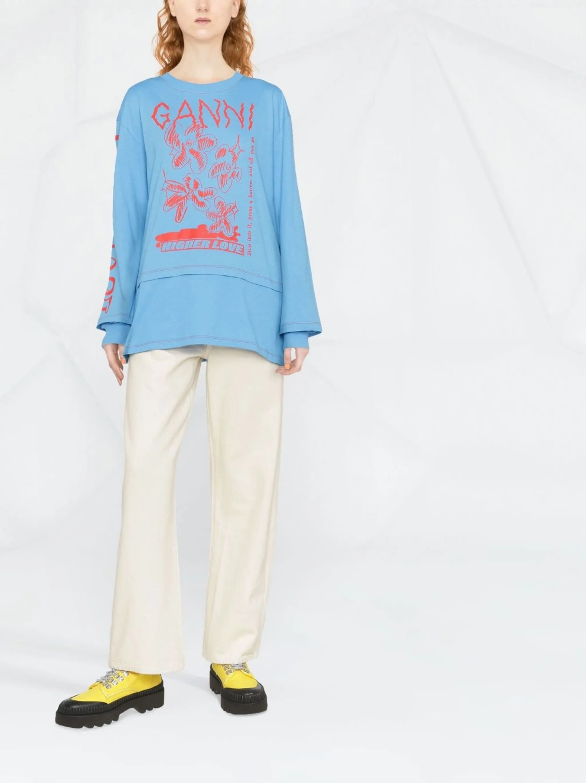 graphic-print long-sleeve T-shirt