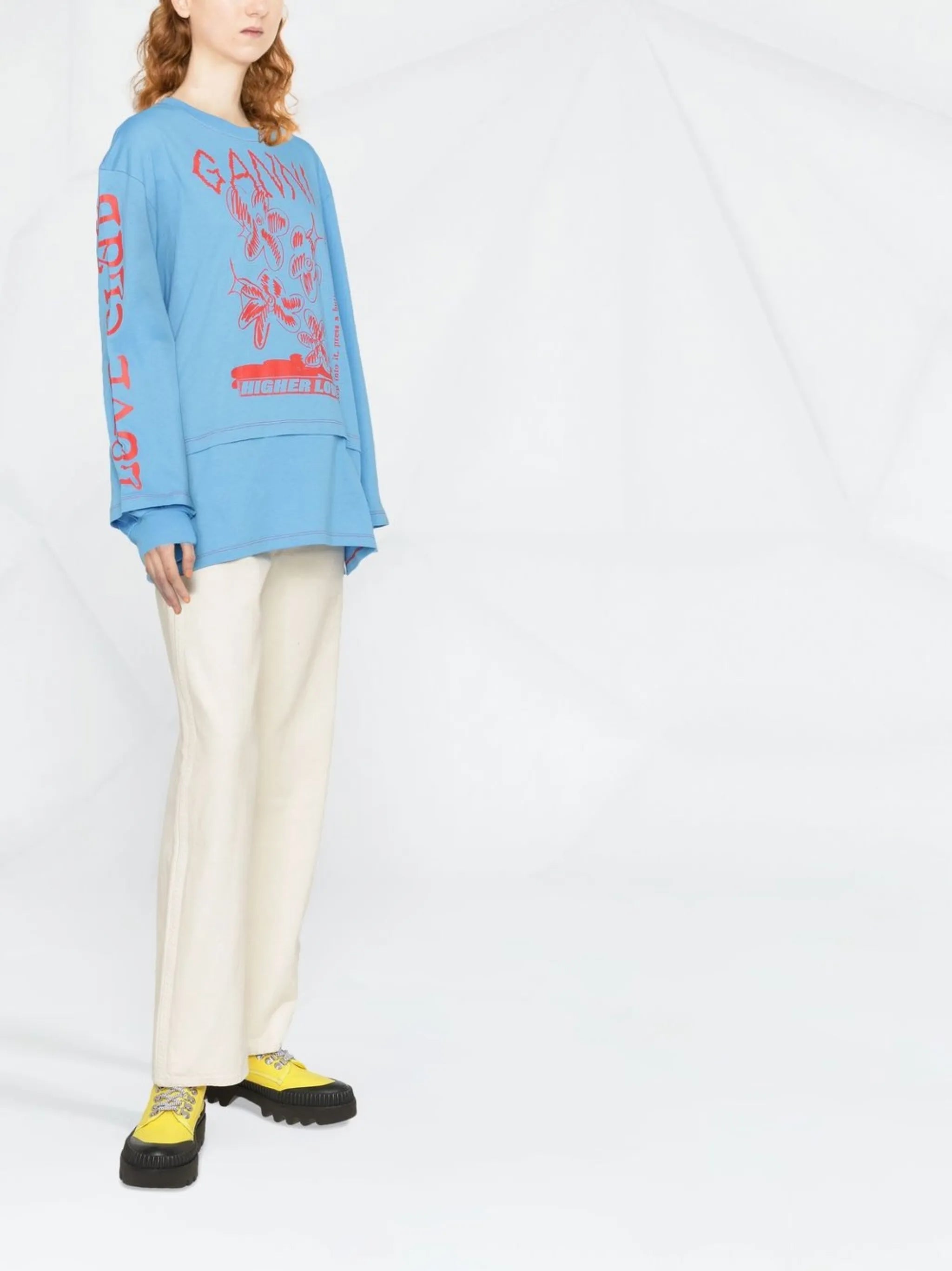 graphic-print long-sleeve T-shirt