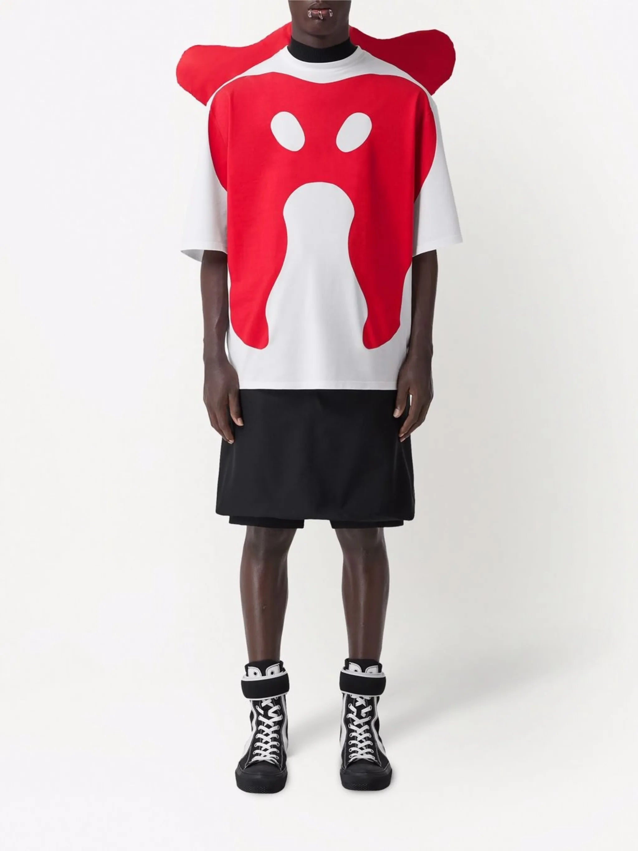 monster-print T-shirt