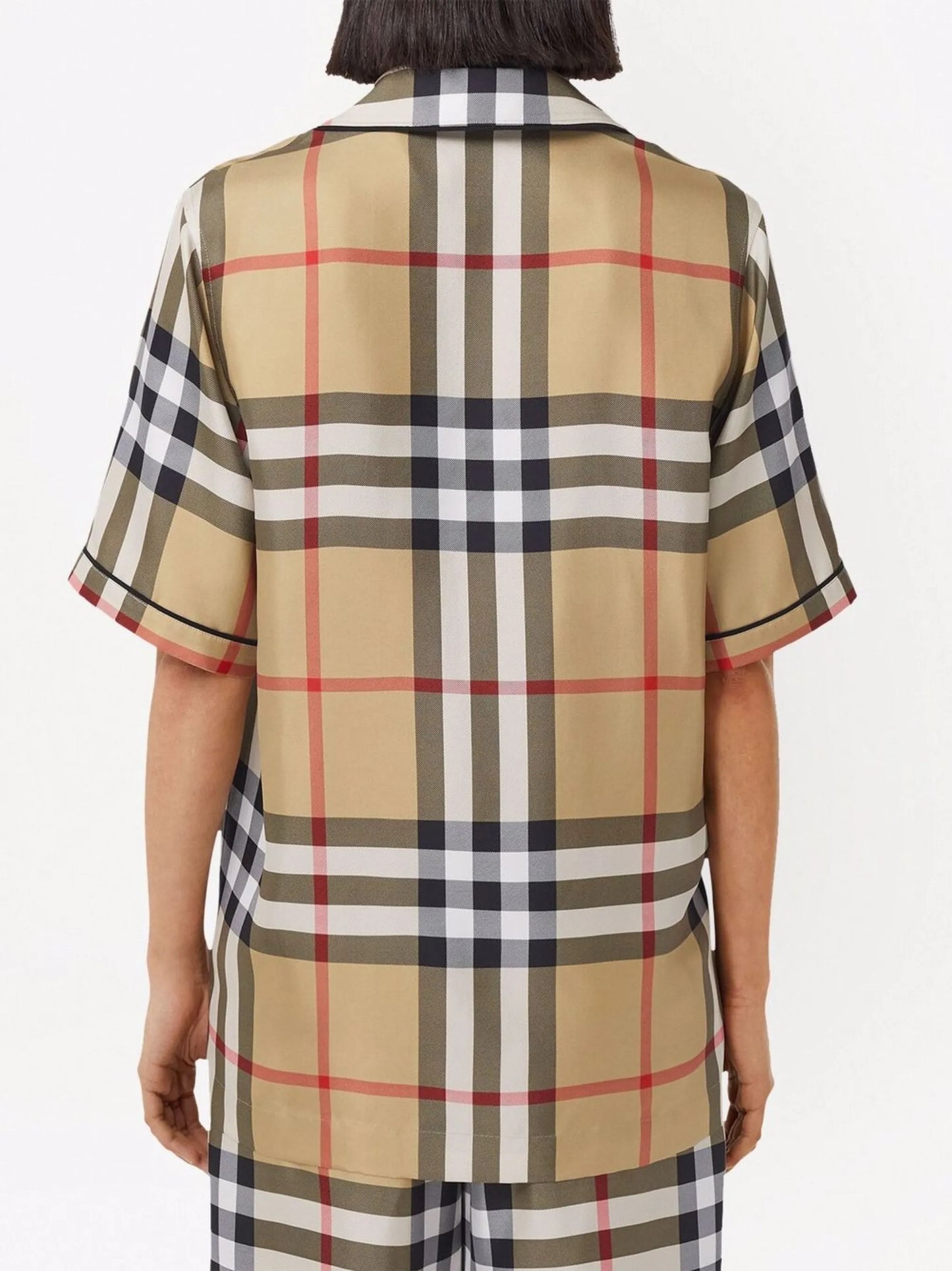 Vintage Check silk pajama shirt