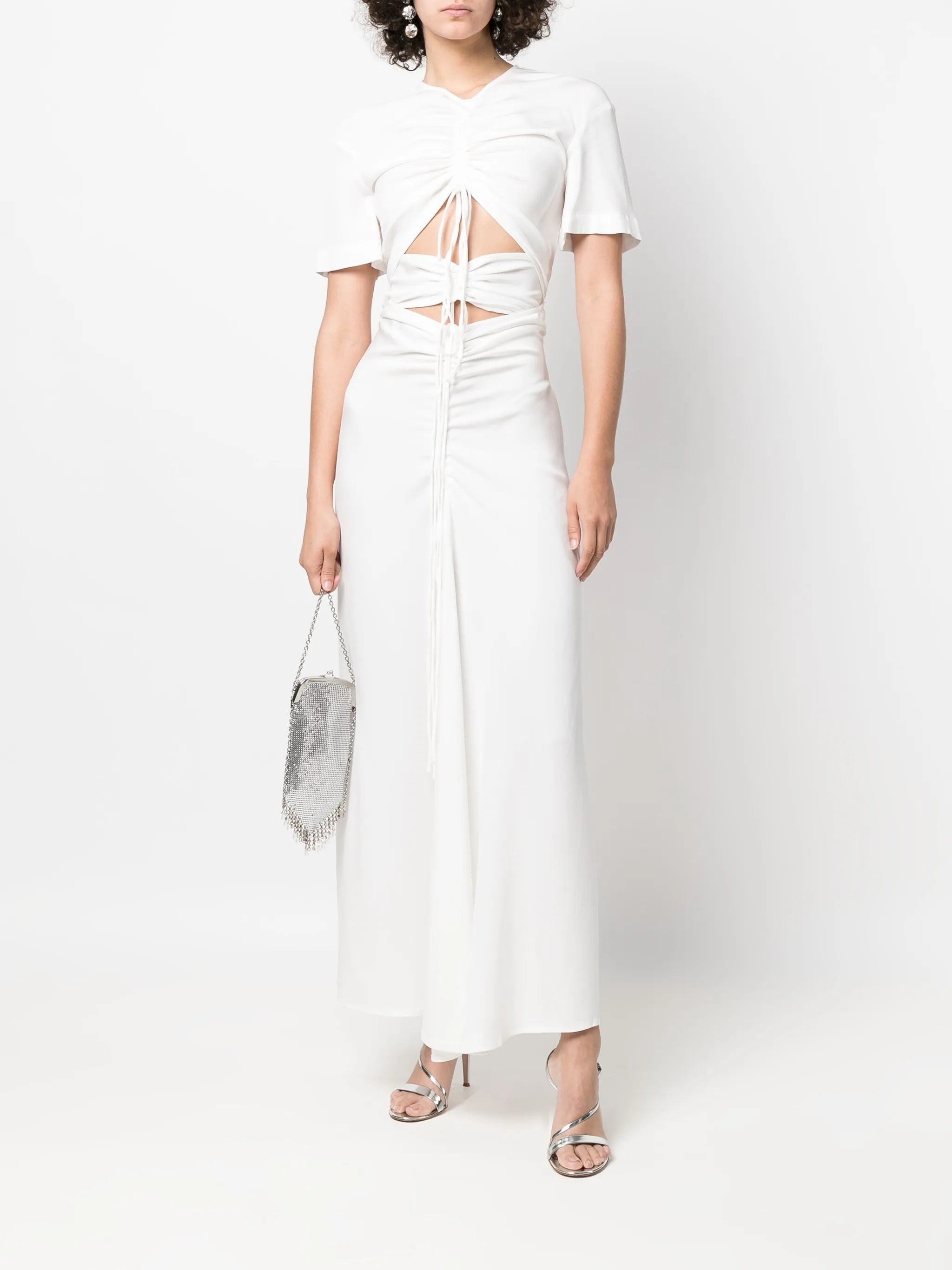 ruched panelled T-shirt dress