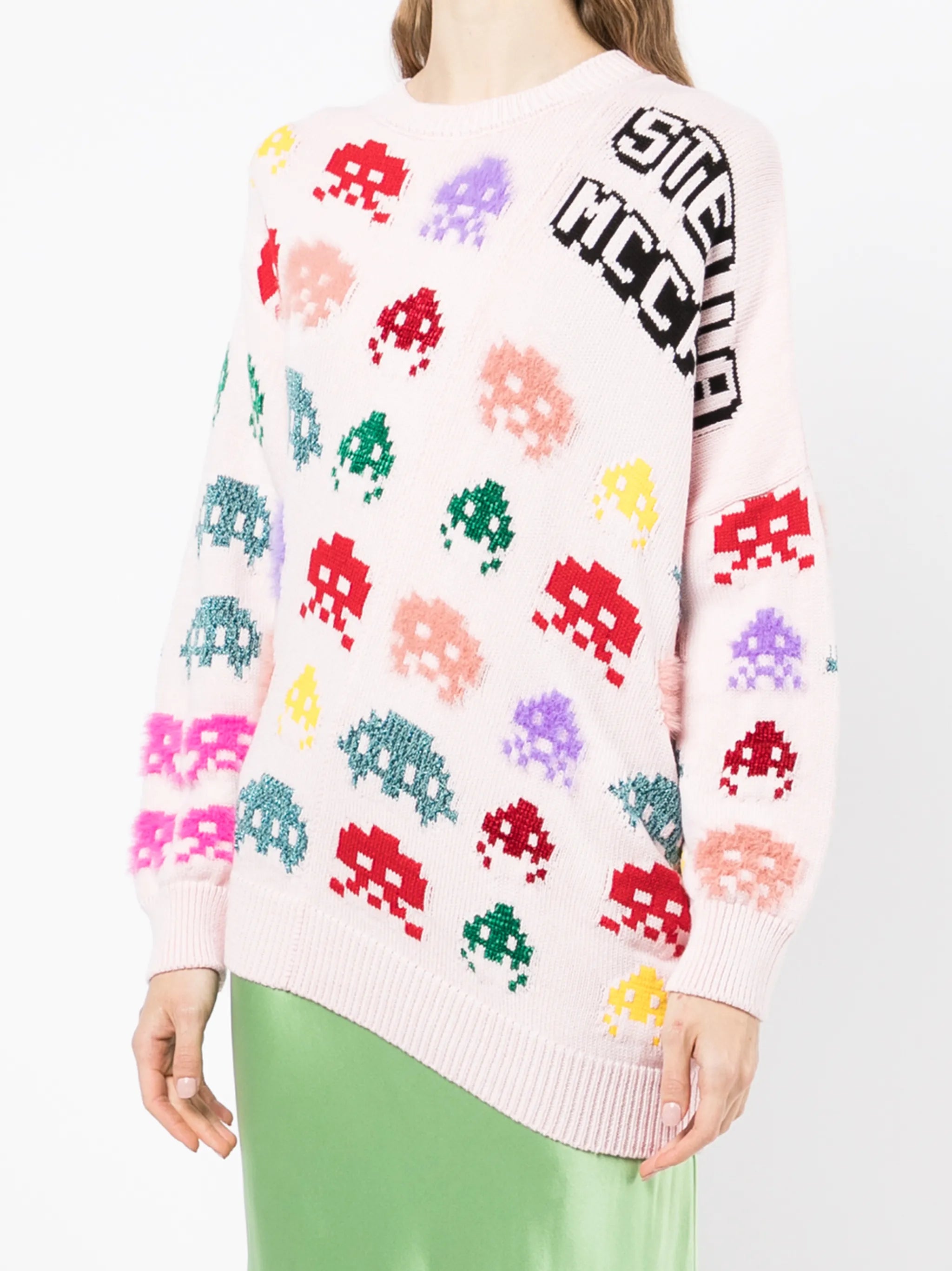 game-intarsia asymmetric jumper