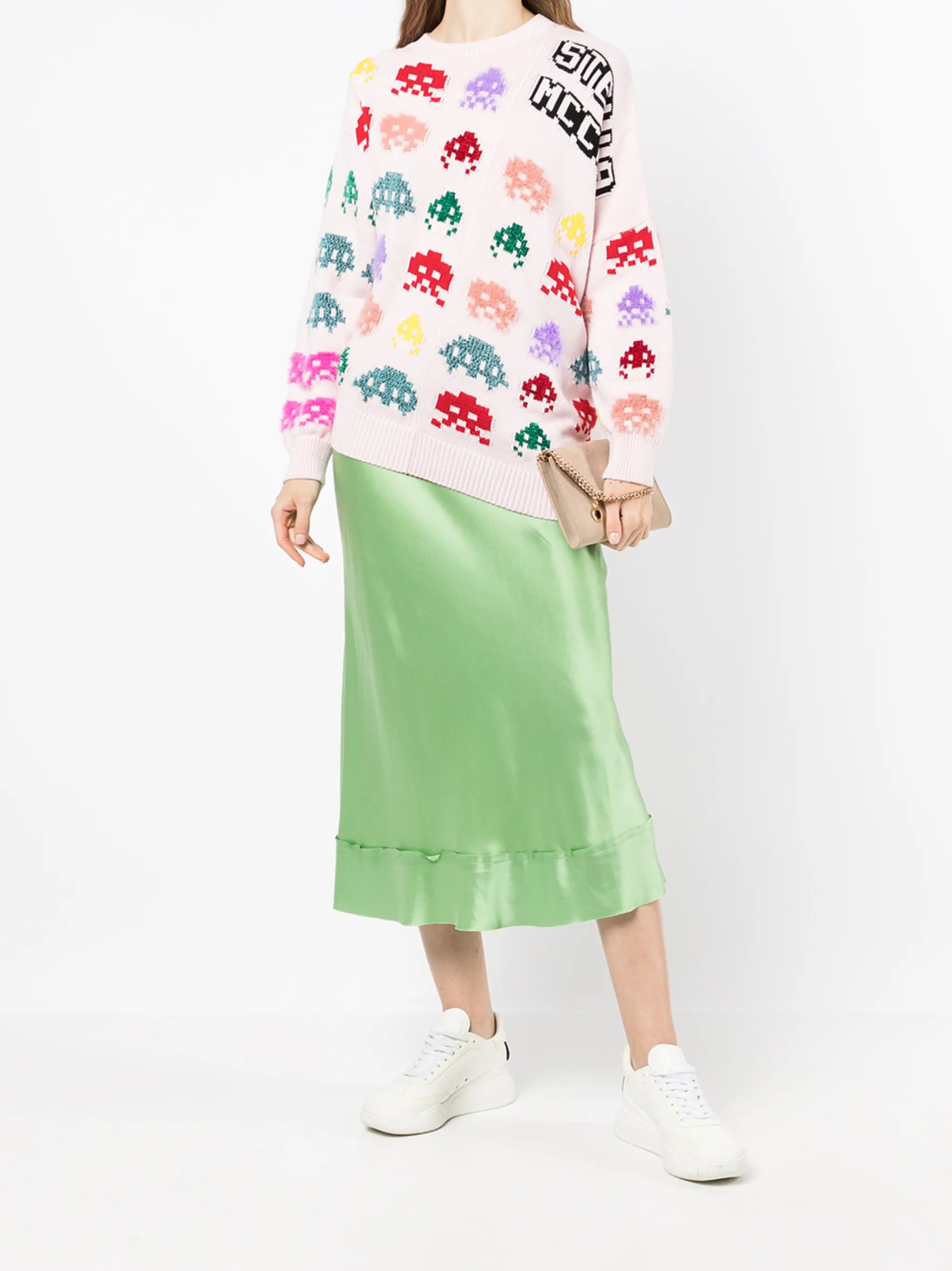 game-intarsia asymmetric jumper