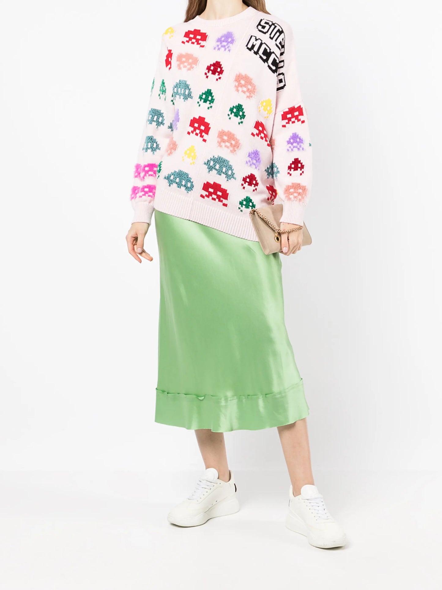 game-intarsia asymmetric jumper
