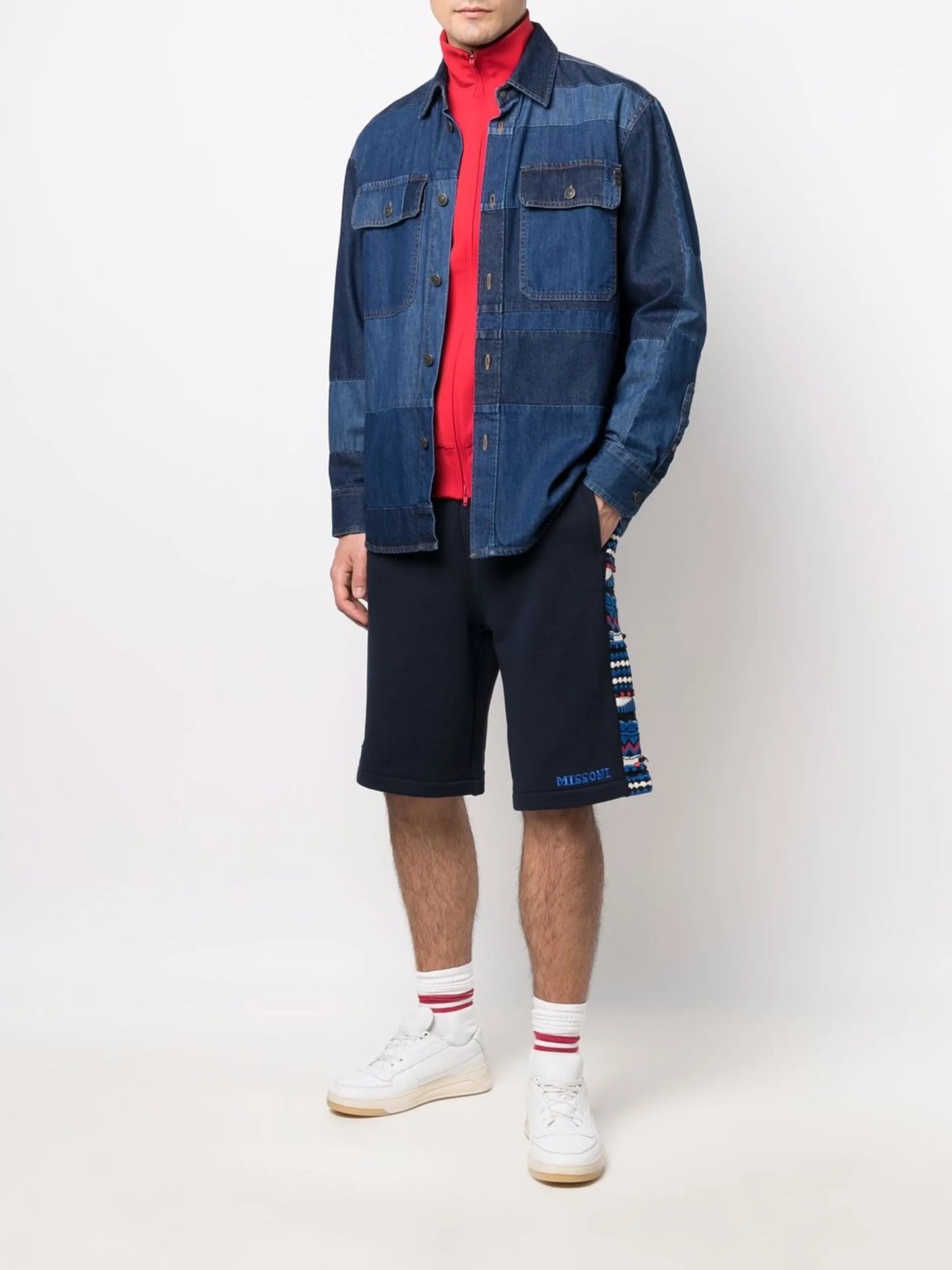 patterned jacquard cotton shorts