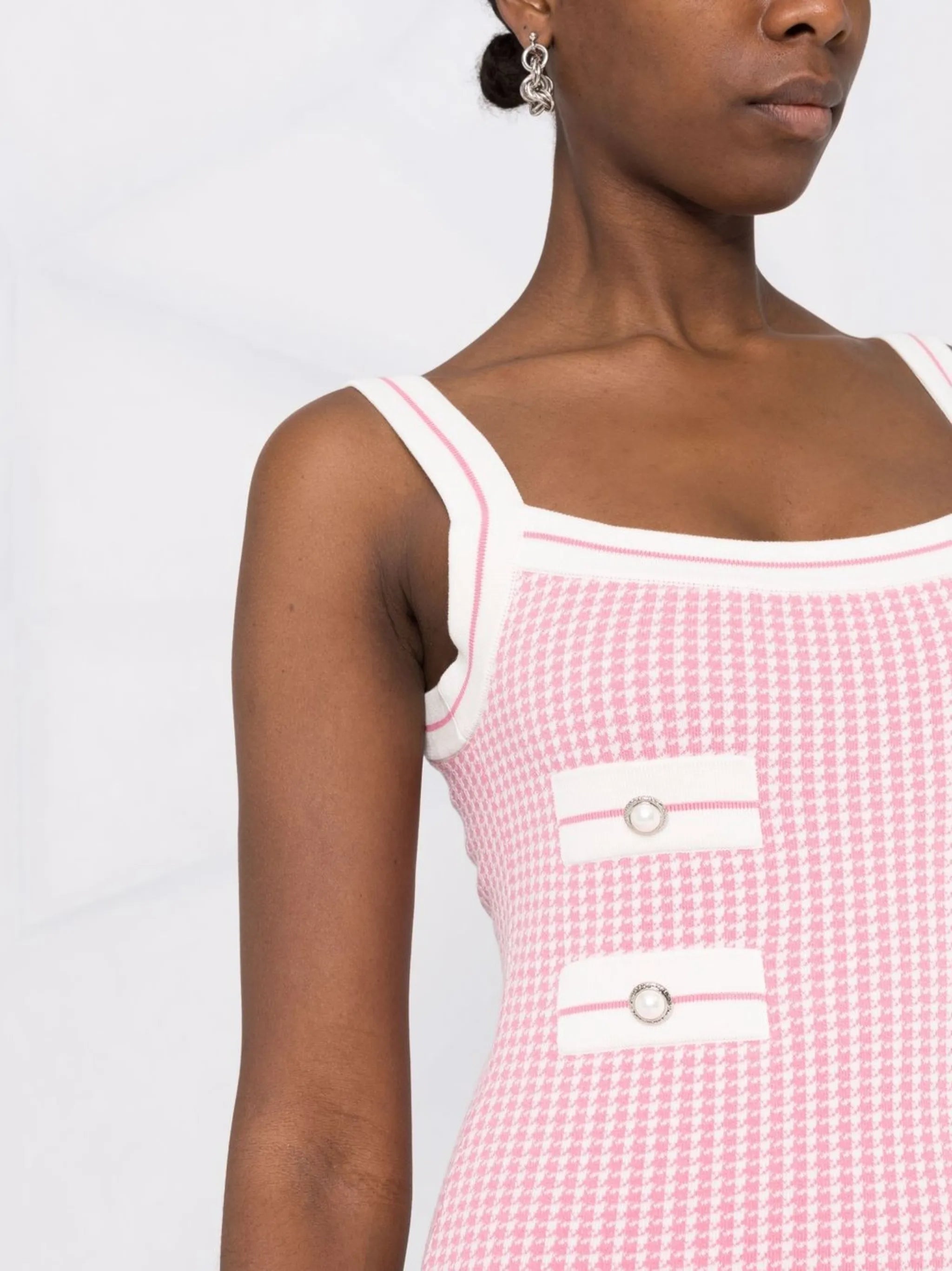 houndstooth-check minidress