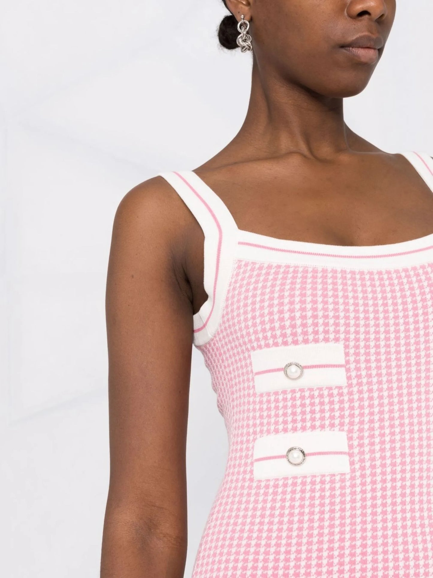 houndstooth-check minidress