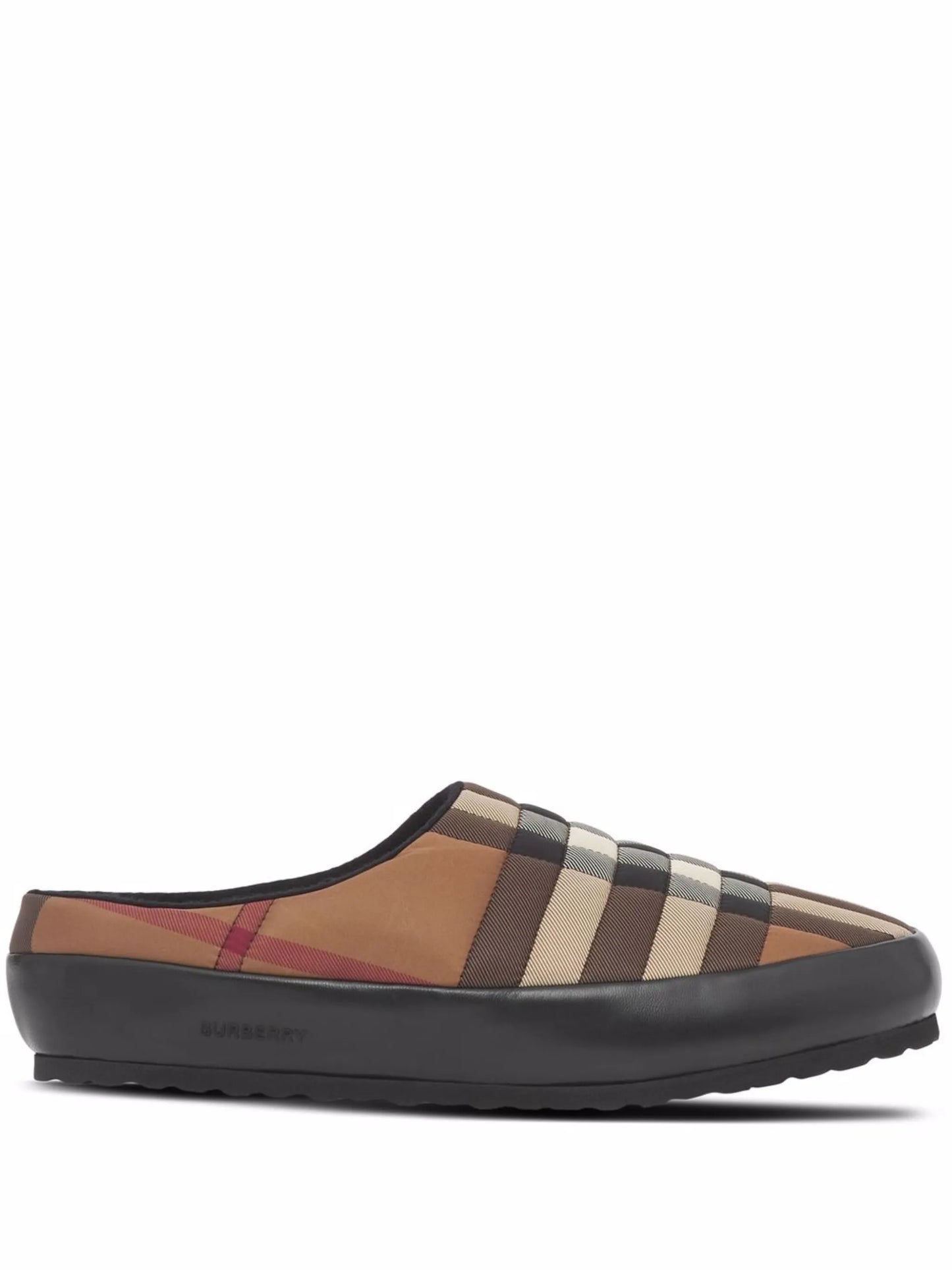check-pattern slippers