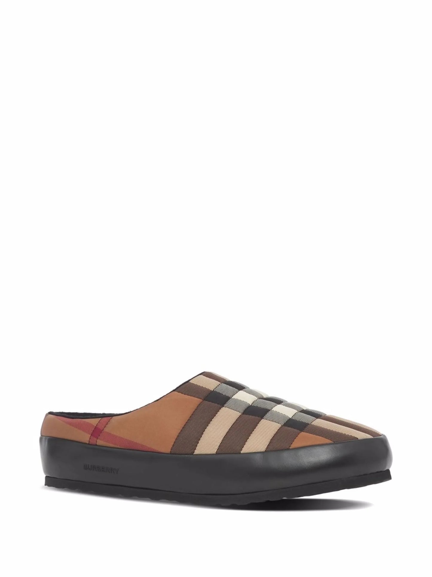 check-pattern slippers