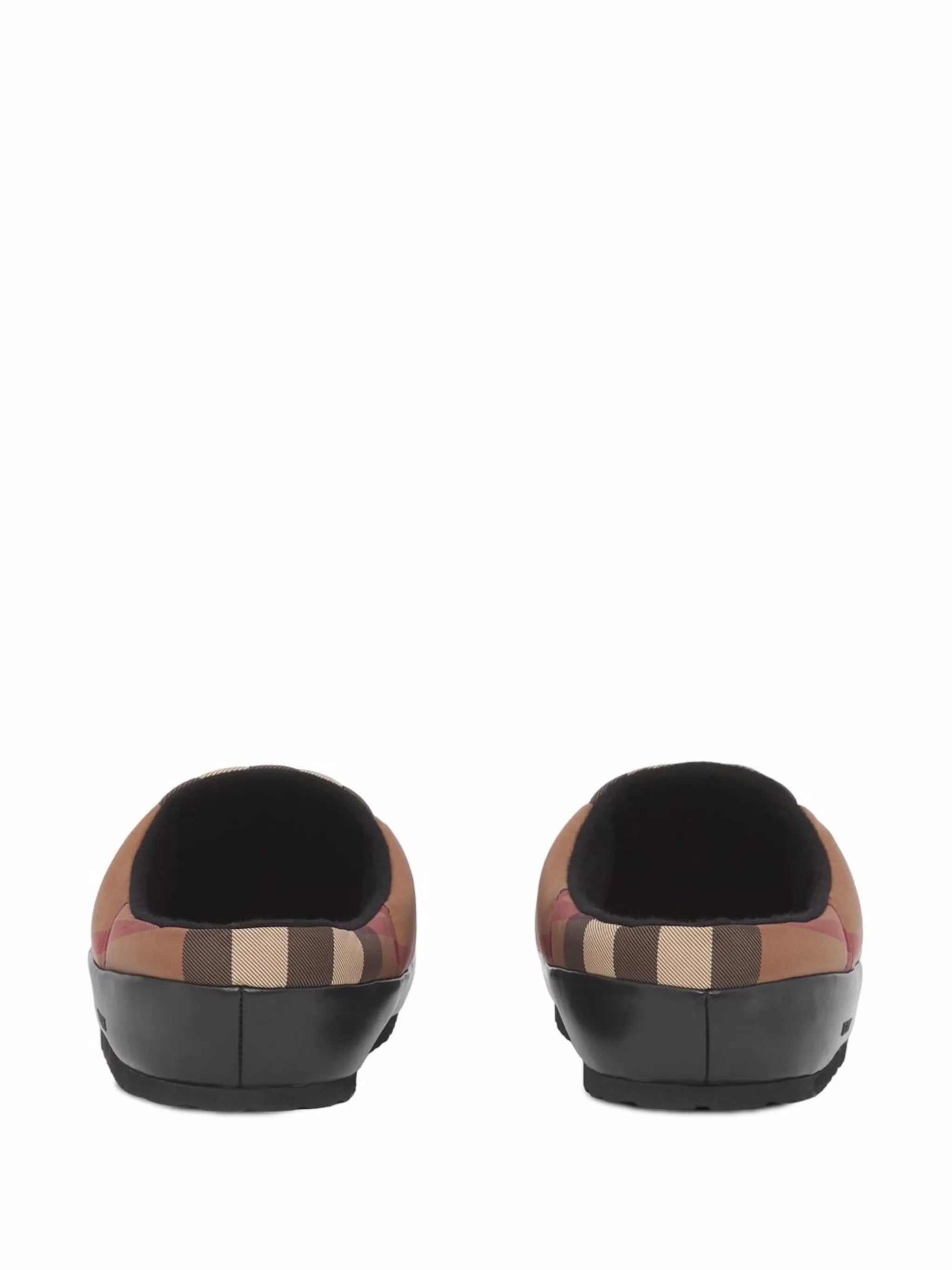 check-pattern slippers