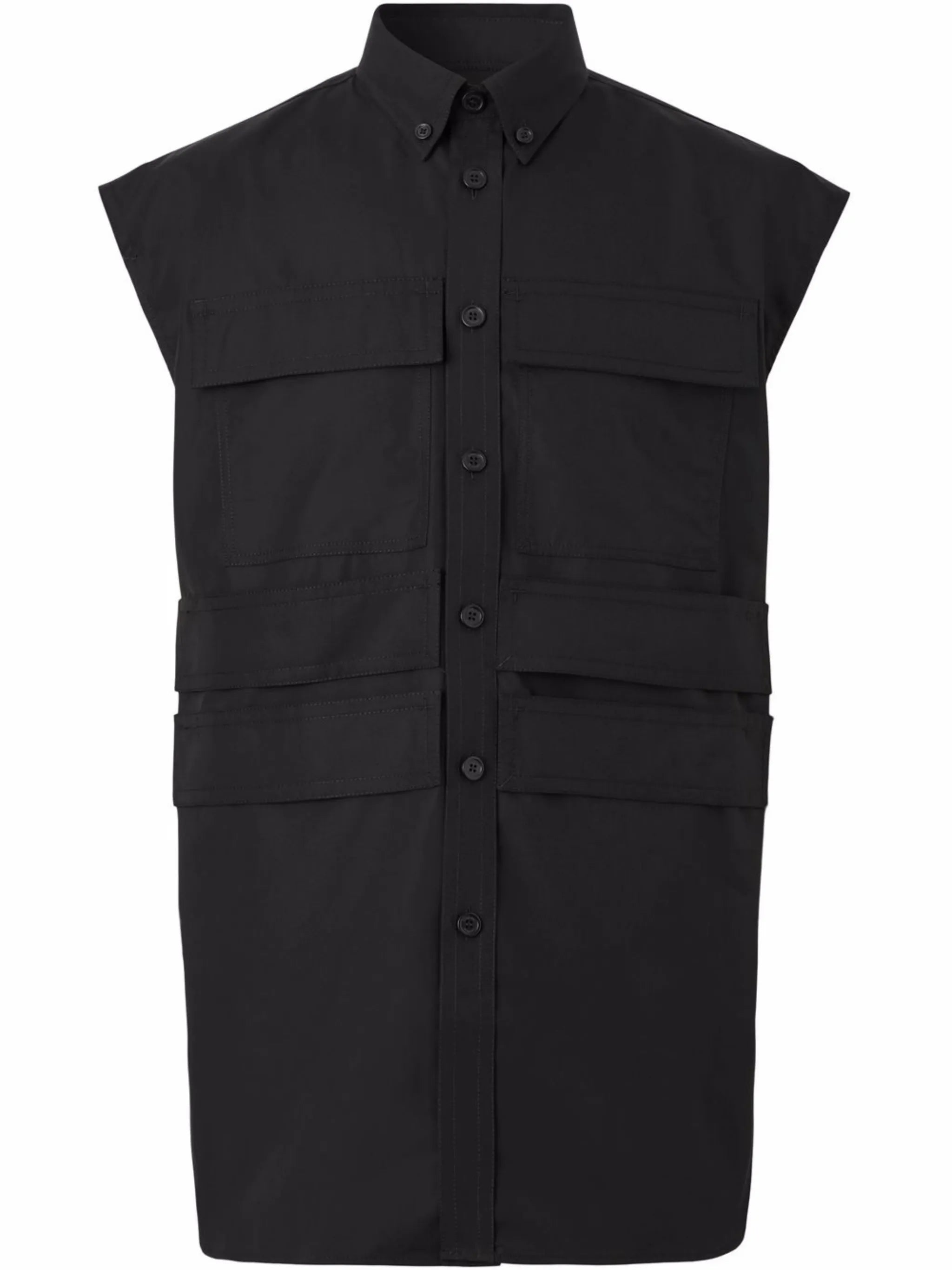 sleeveless button-down shirt