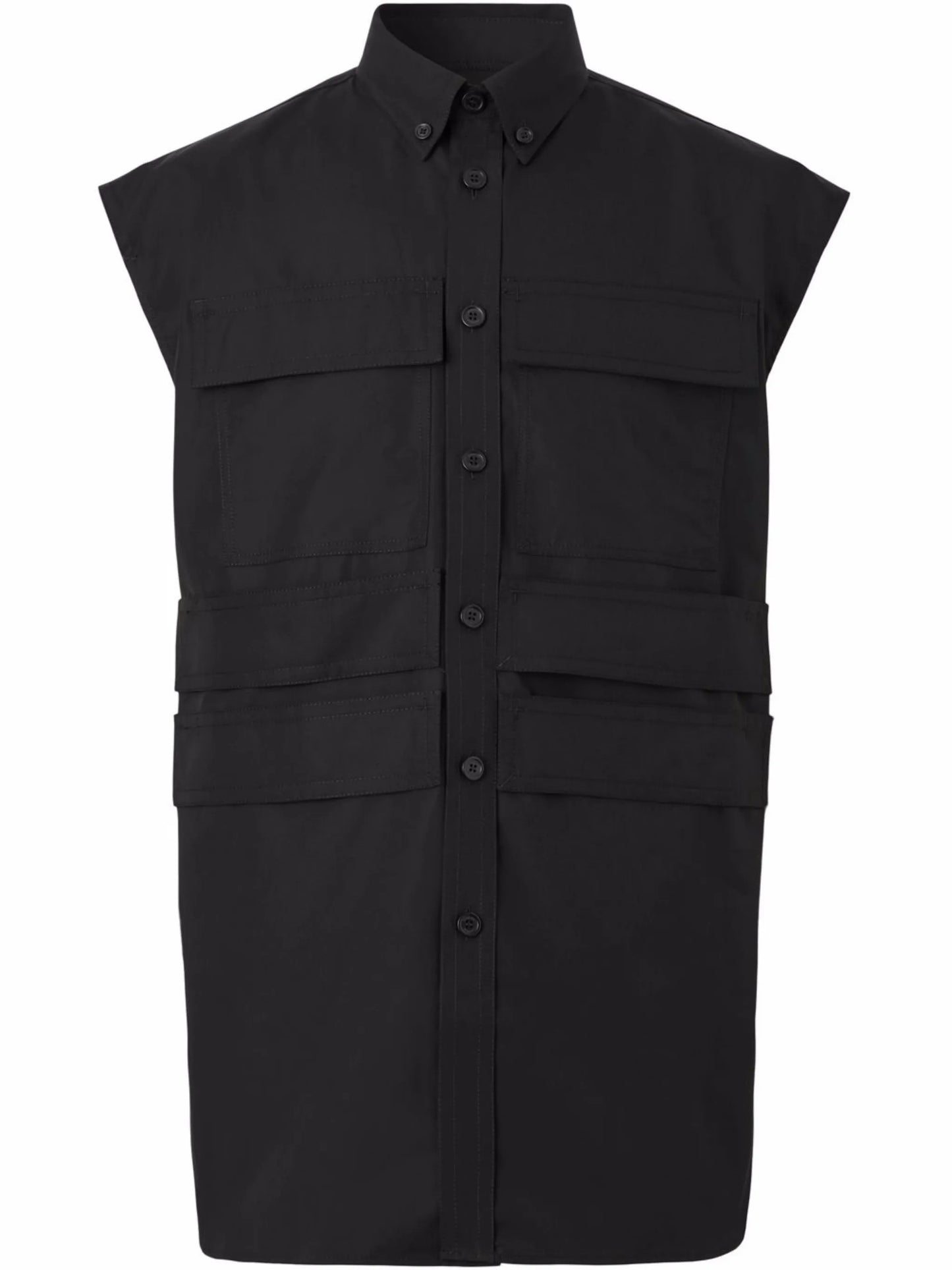 sleeveless button-down shirt