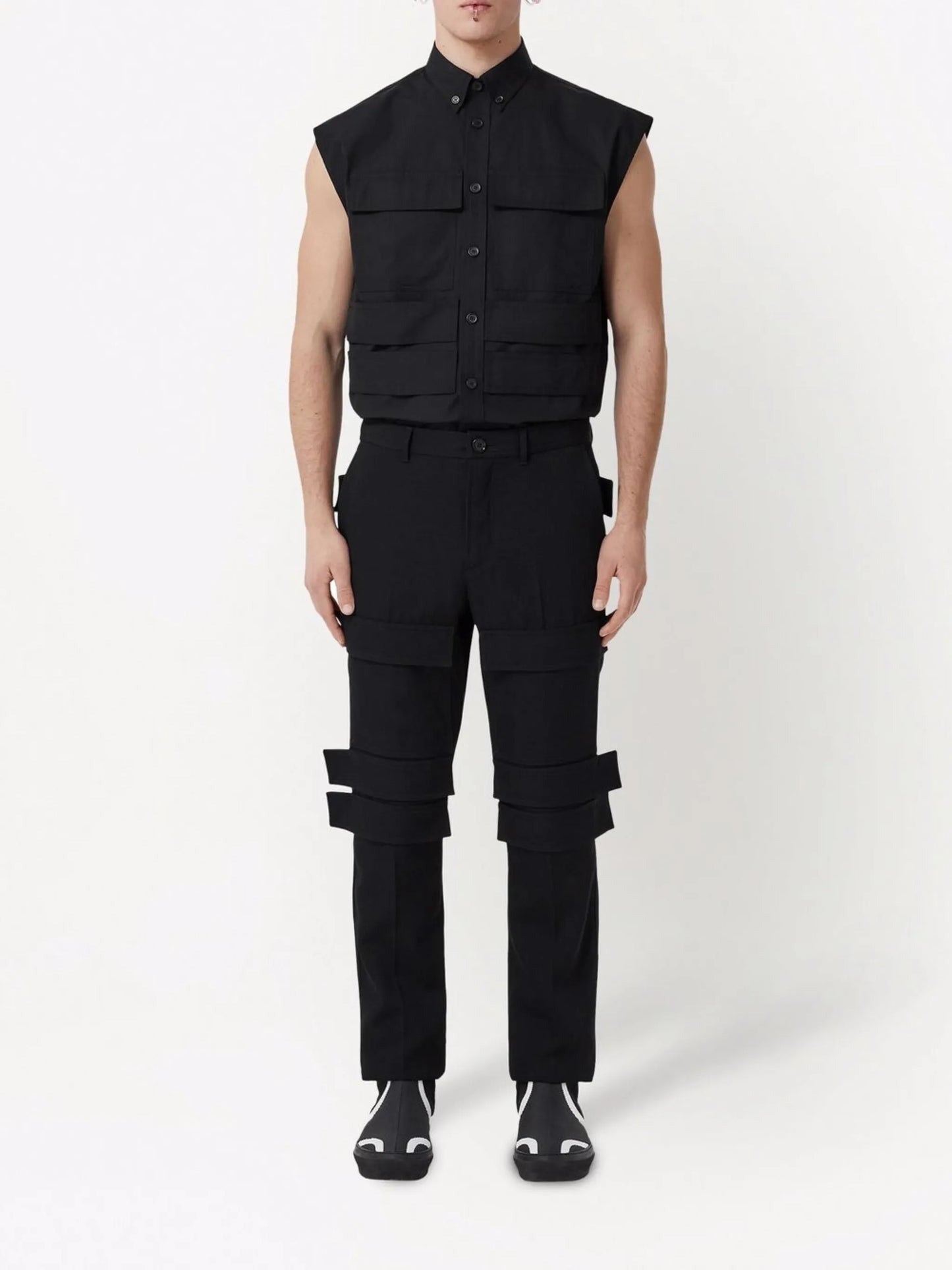 sleeveless button-down shirt