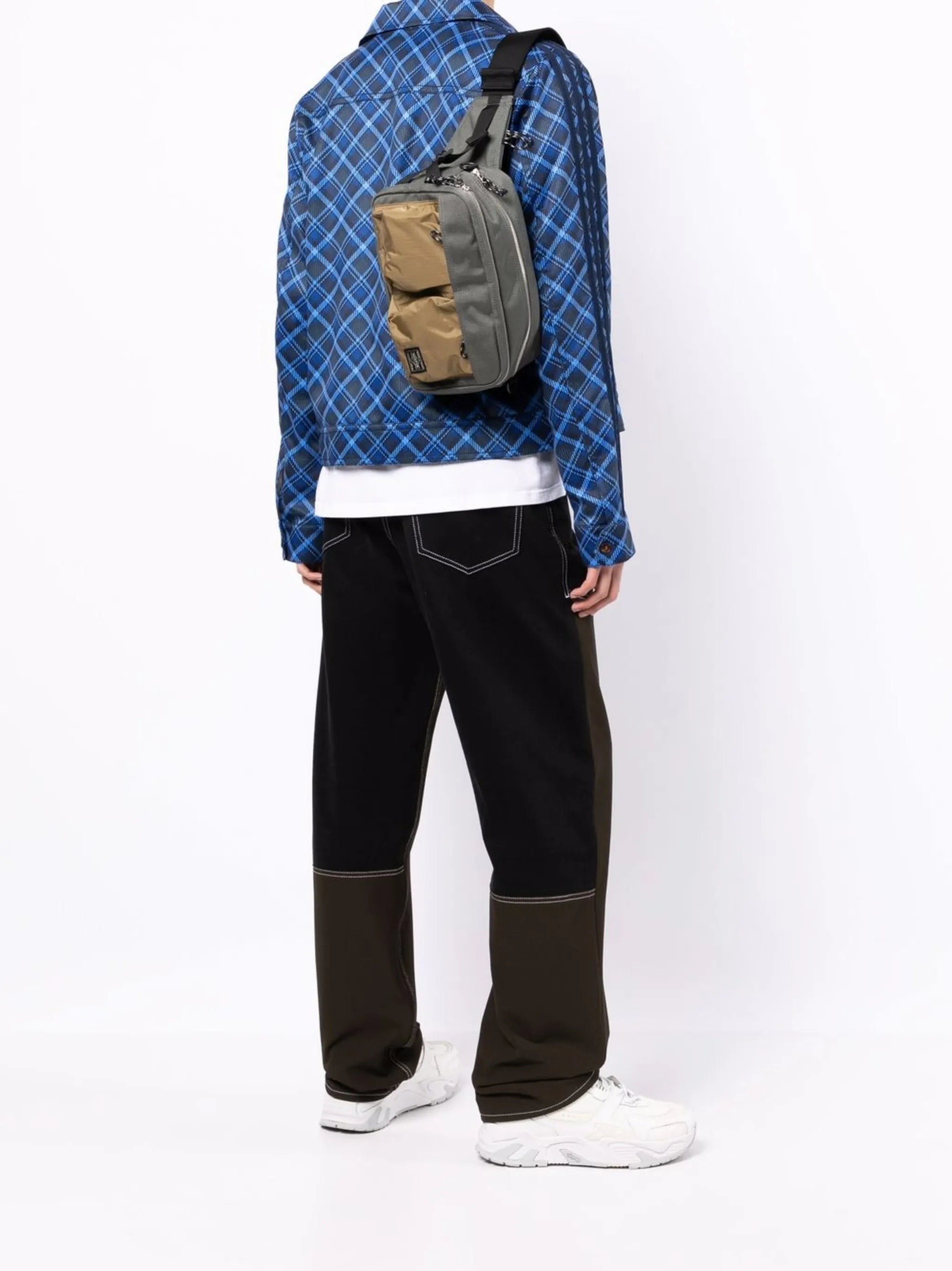 two tone rectangle belt bag