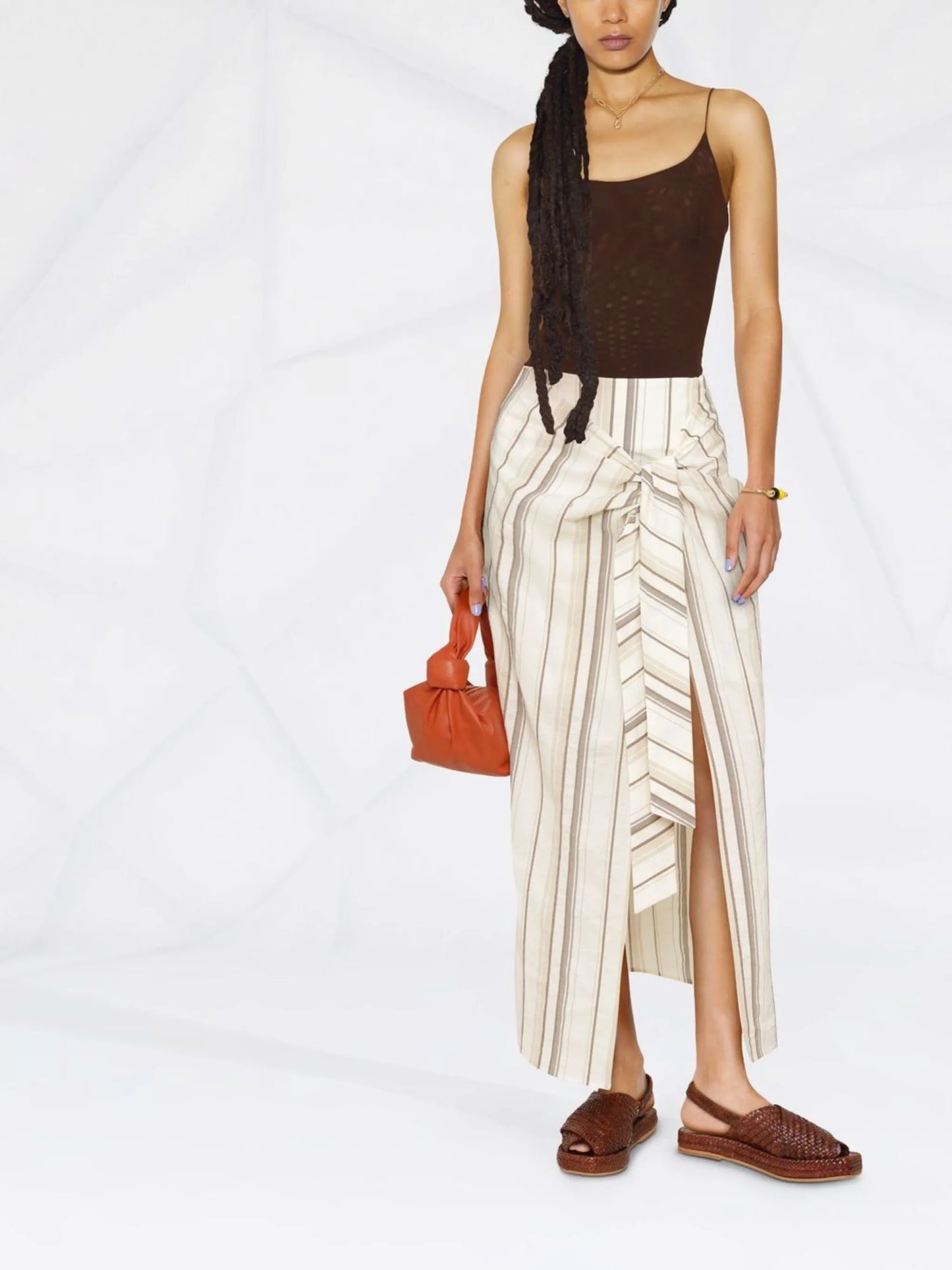striped wrap skirt