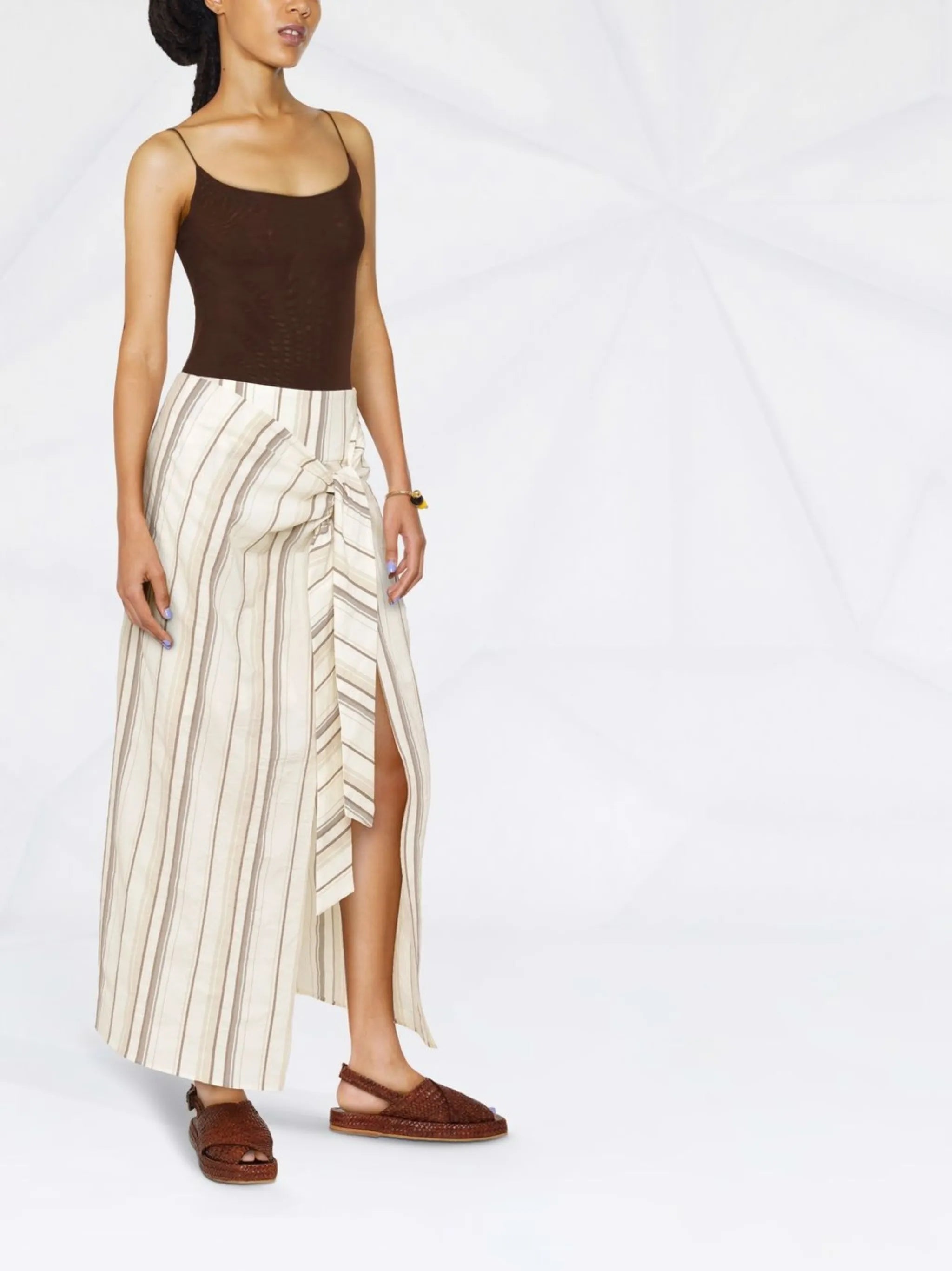 striped wrap skirt