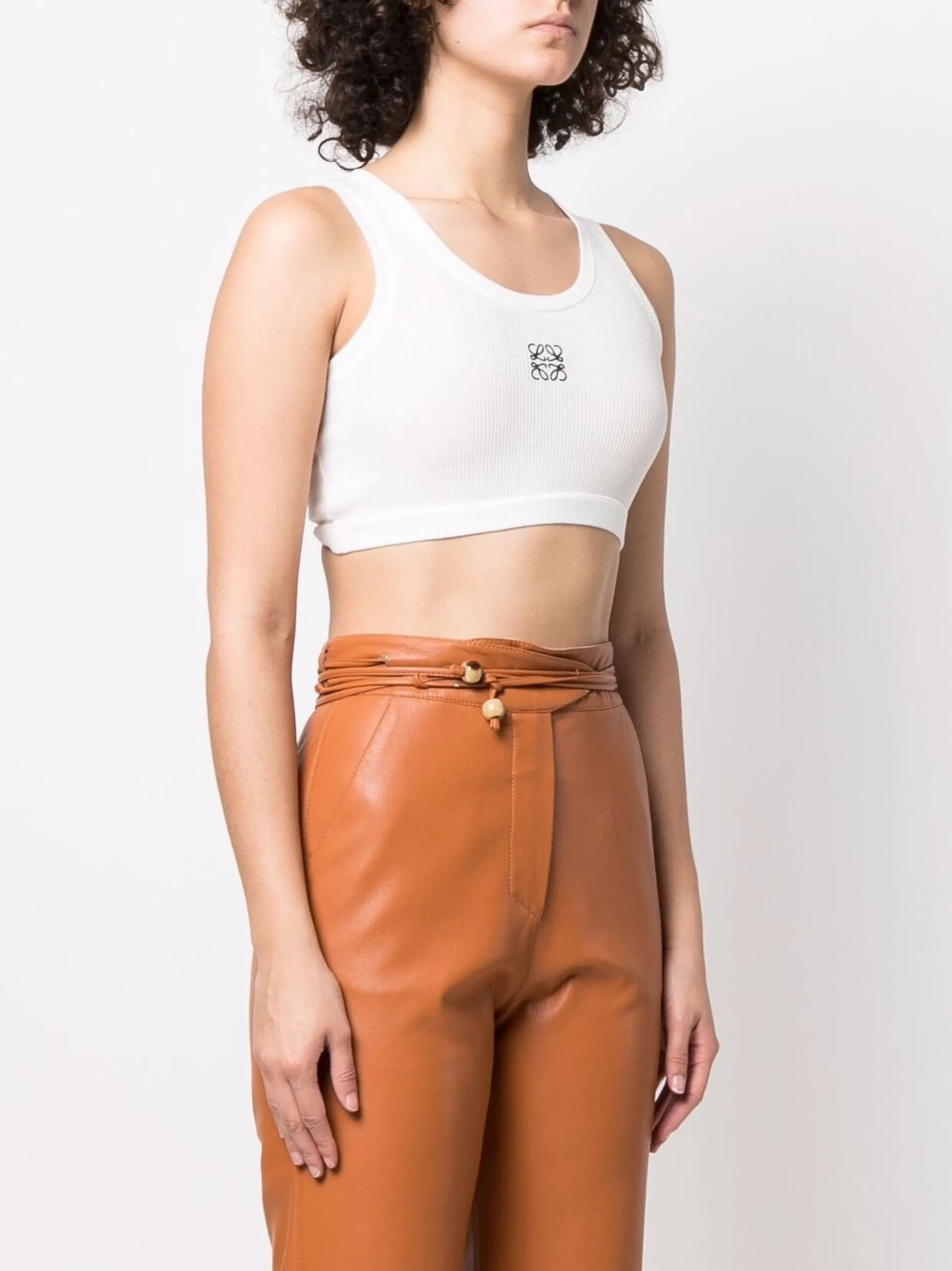 Anagram-print cropped vest