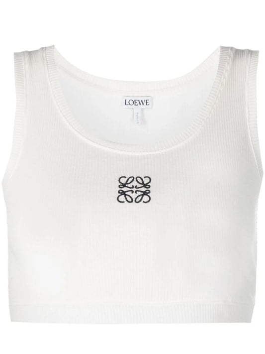 Anagram-print cropped vest