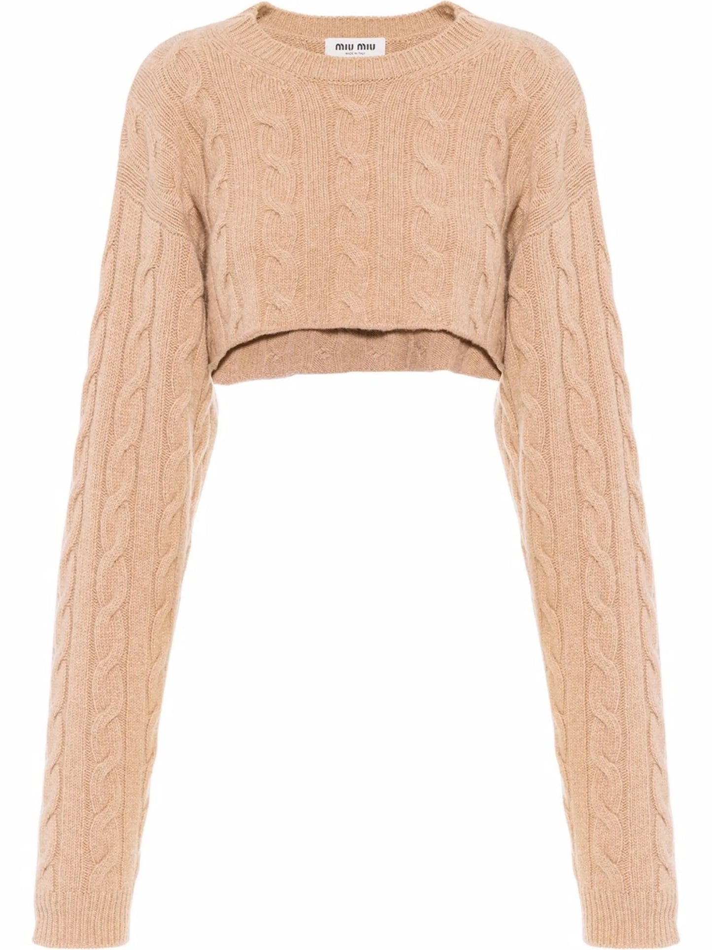 cable knit cropped cashmere jumper