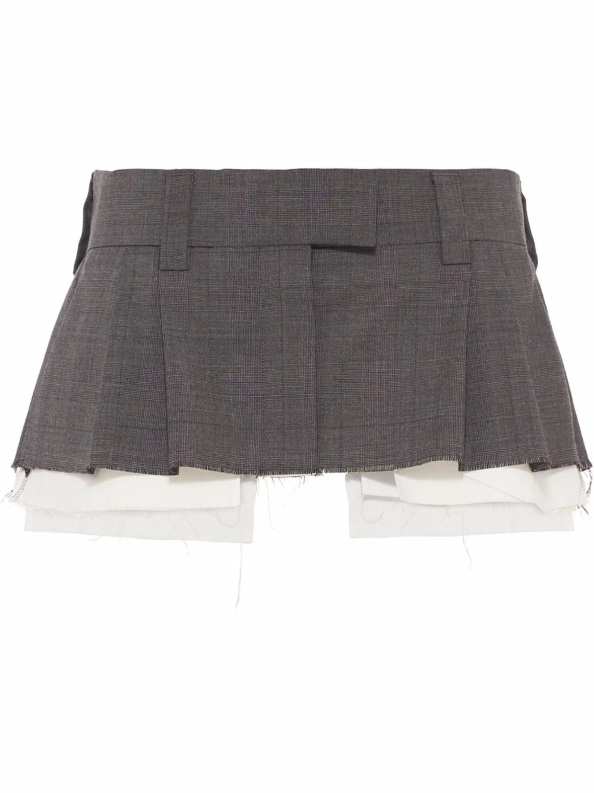 Prince Of Wales check wool mini skirt