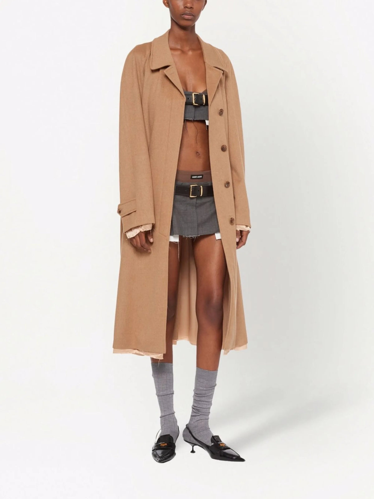 Prince Of Wales check wool mini skirt