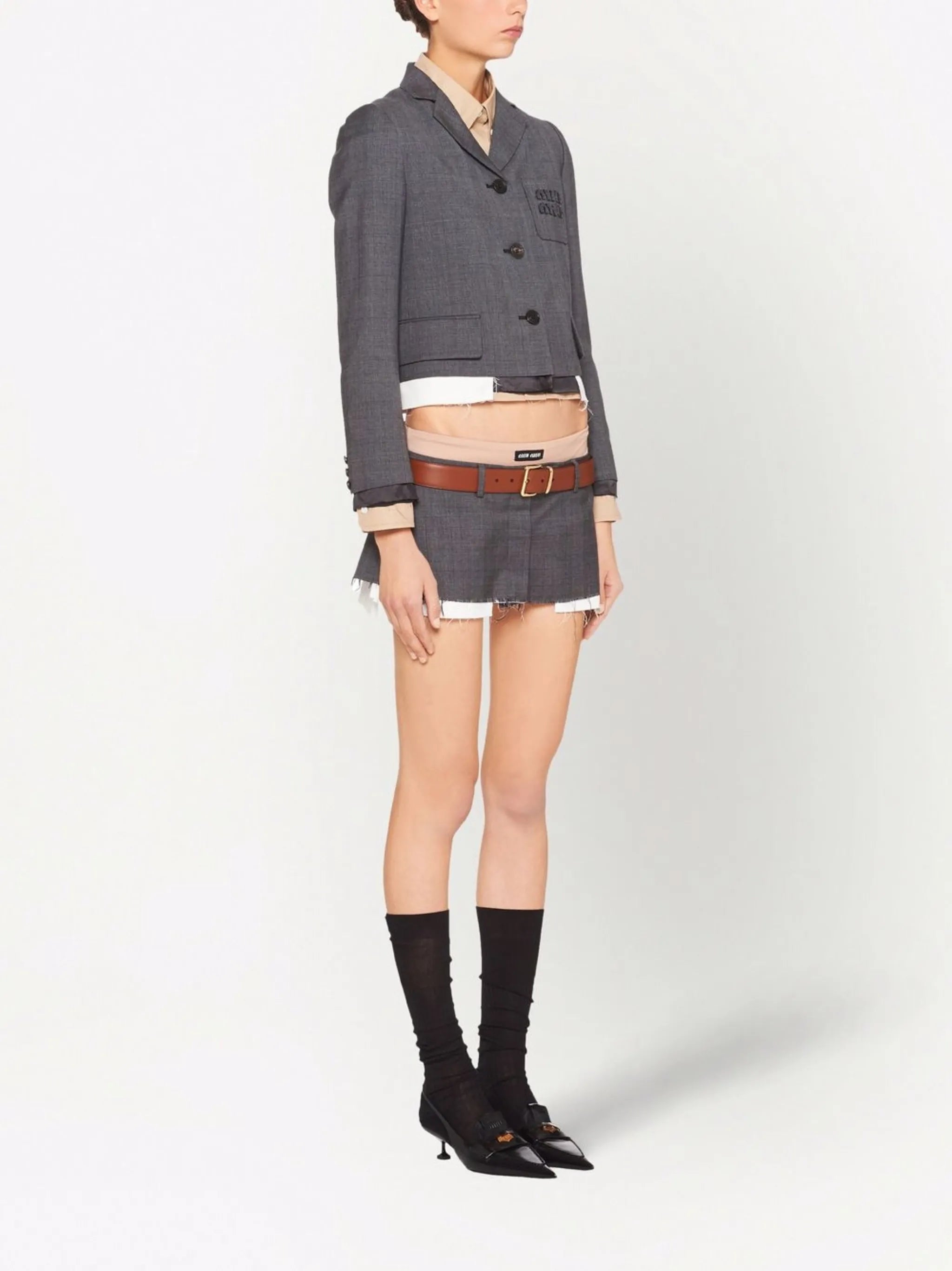 single-breasted Prince of Wales check blazer