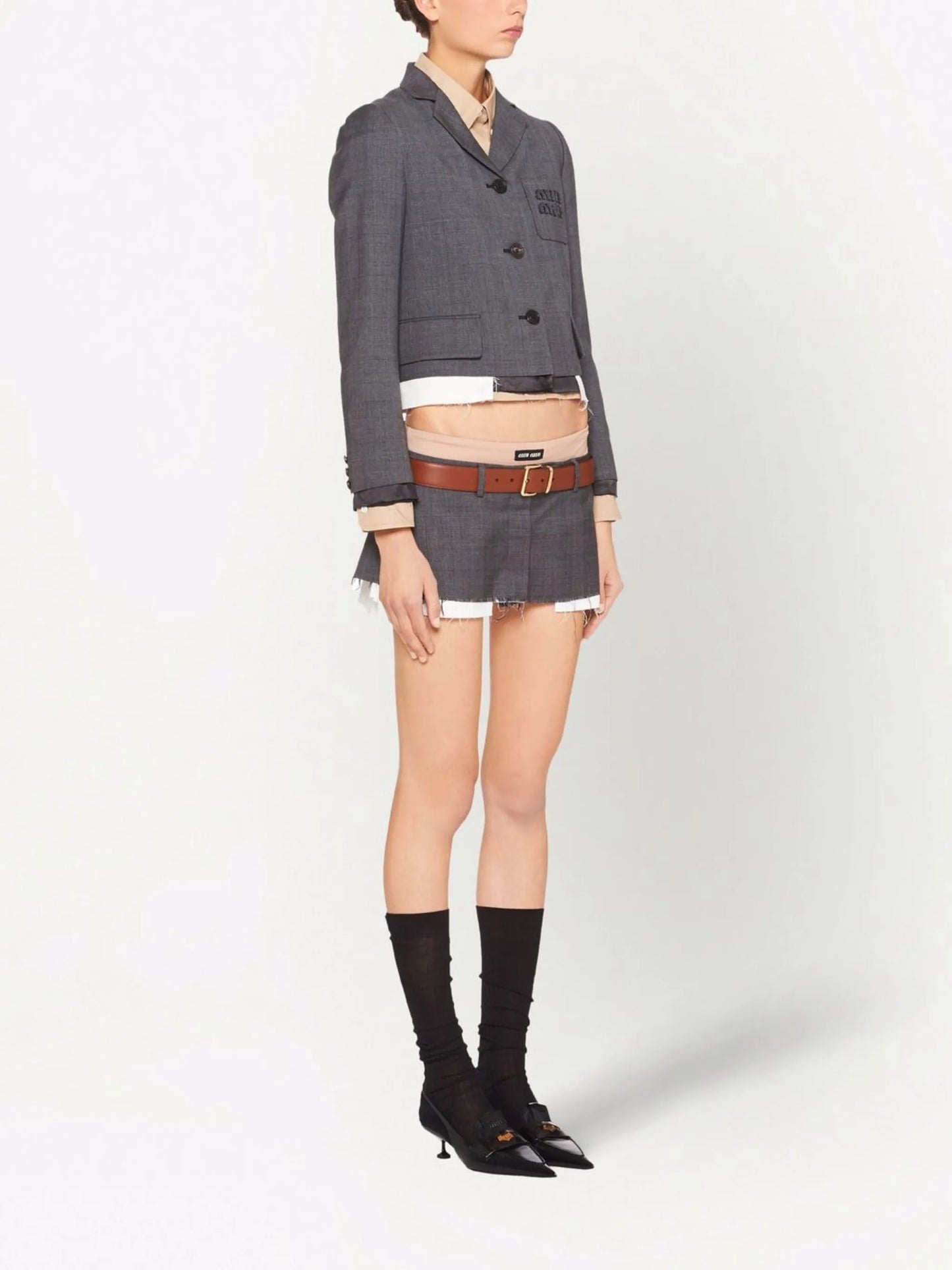 single-breasted Prince of Wales check blazer
