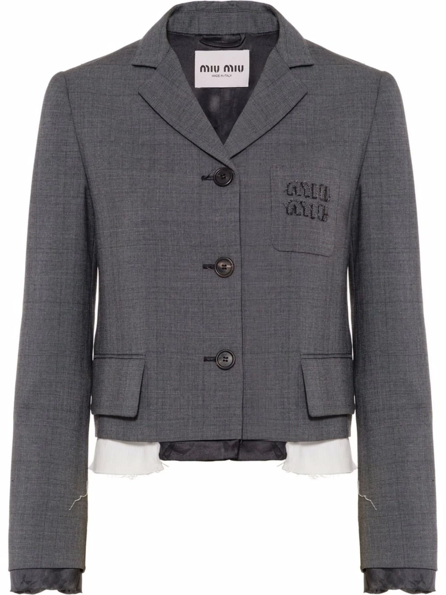 single-breasted Prince of Wales check blazer