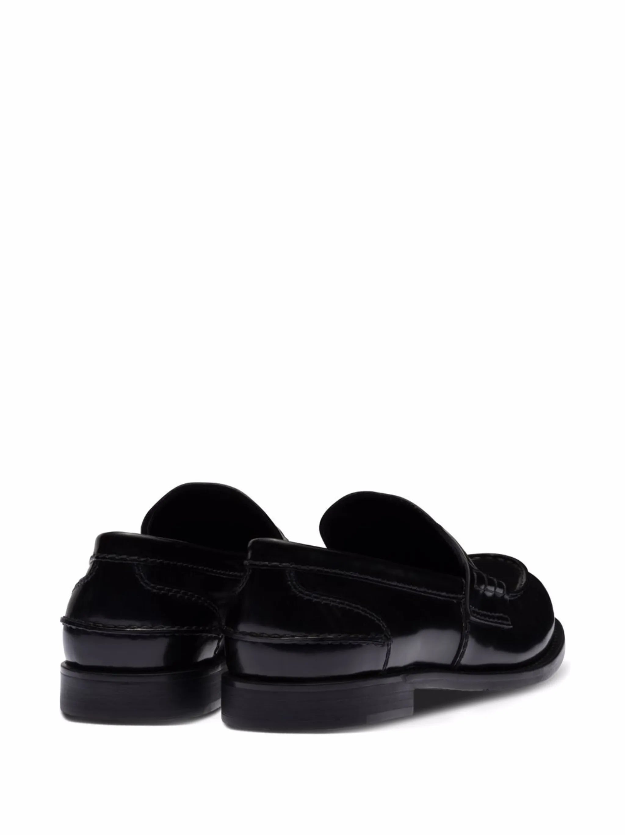 brushed leather penny loafers