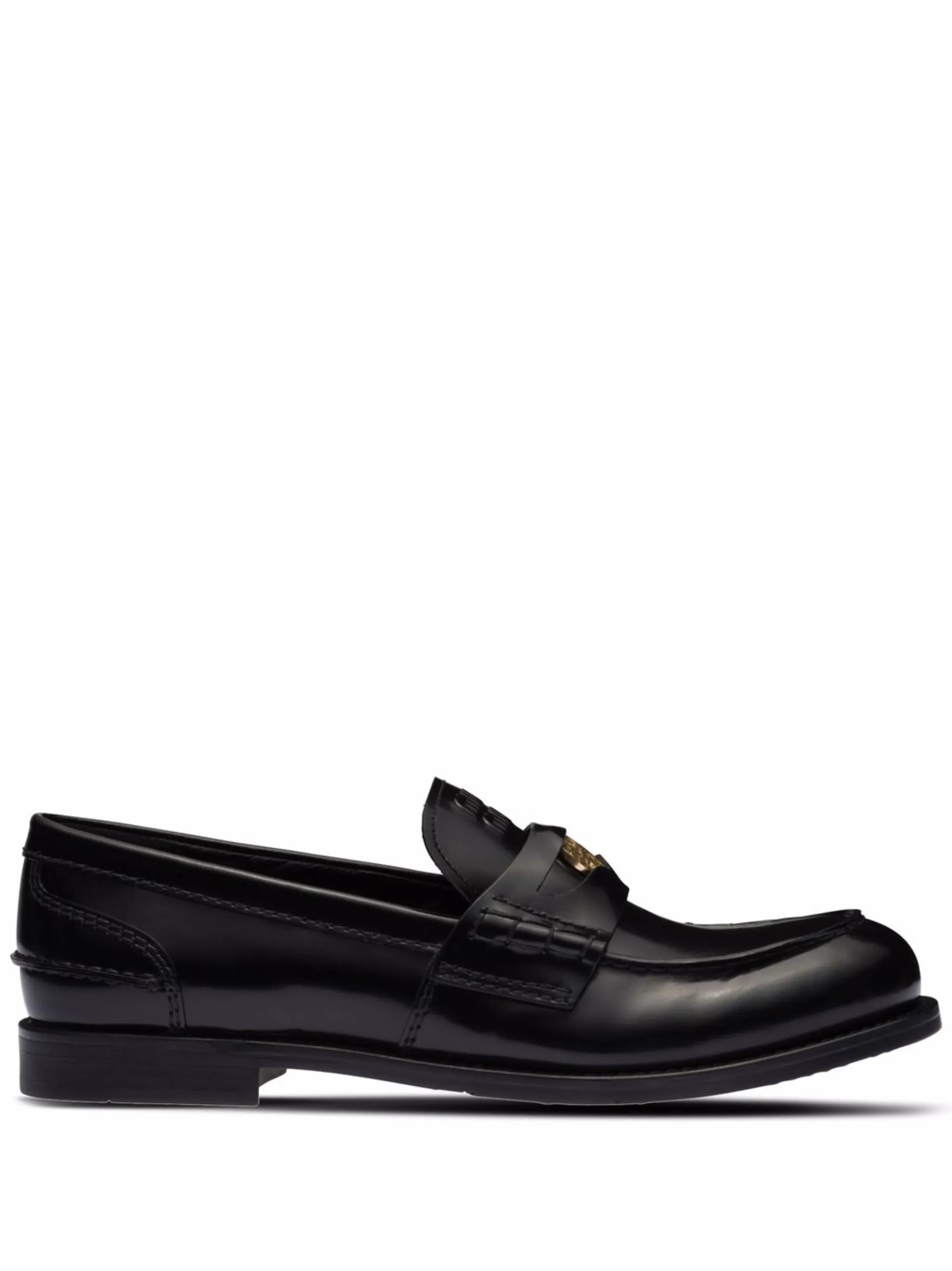 brushed leather penny loafers
