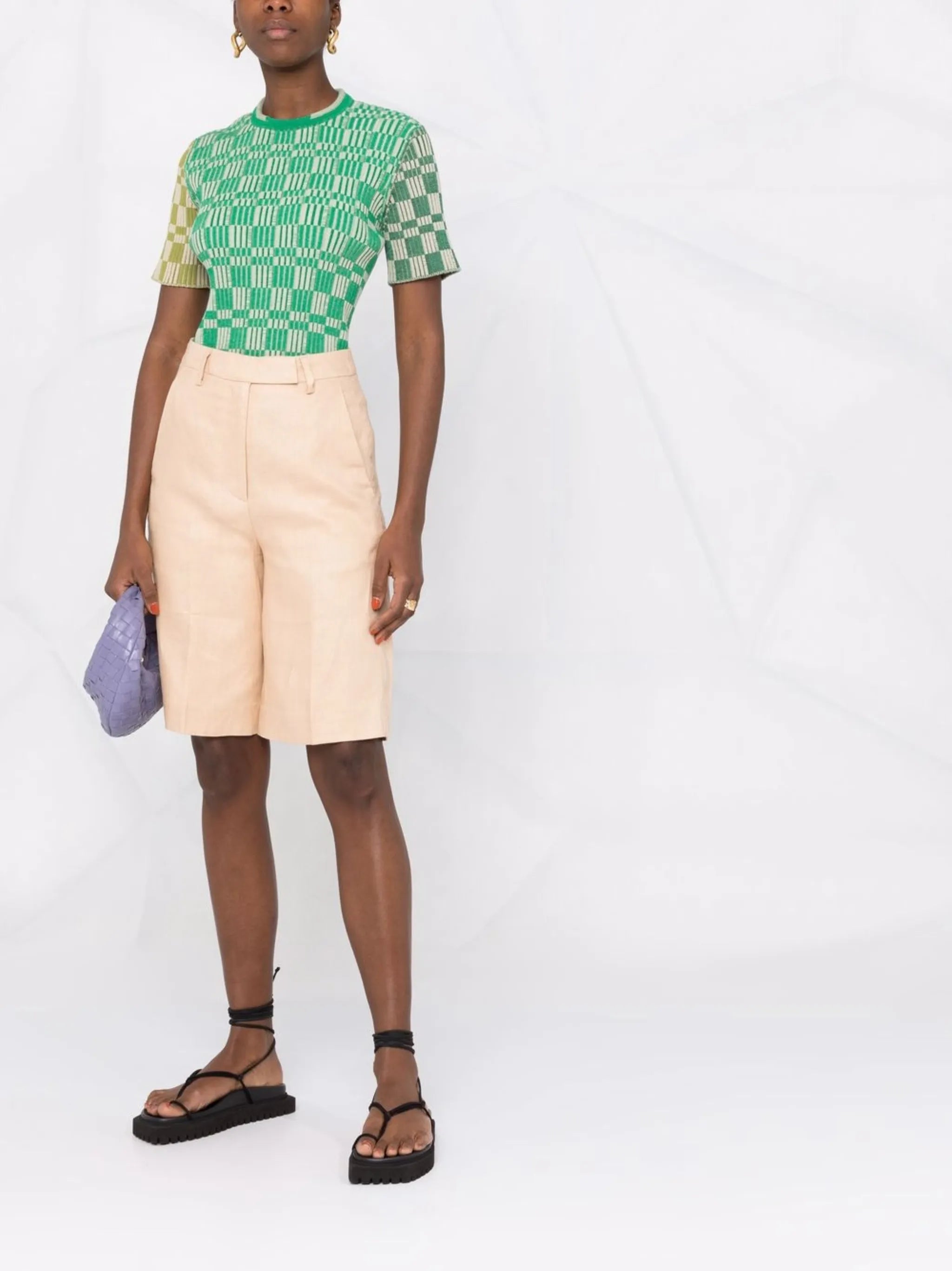 tailored linen shorts
