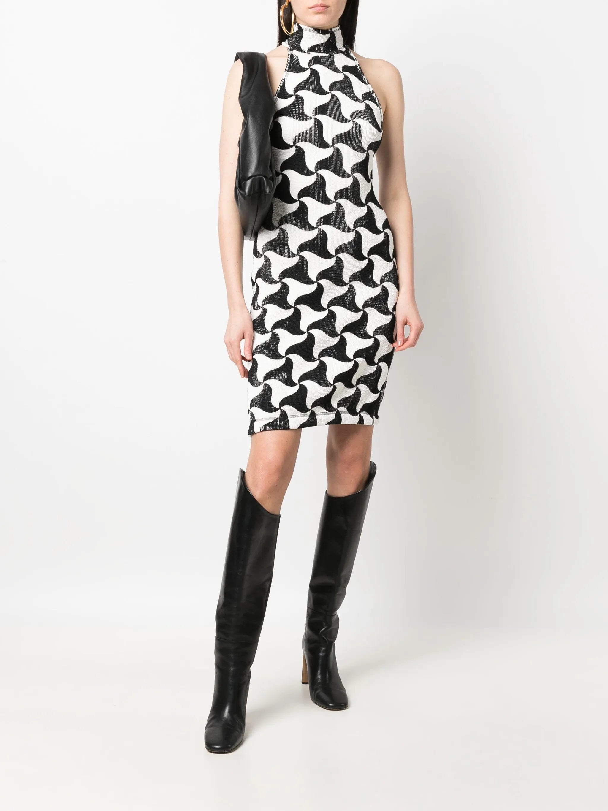 abstract triangle elasticated dress