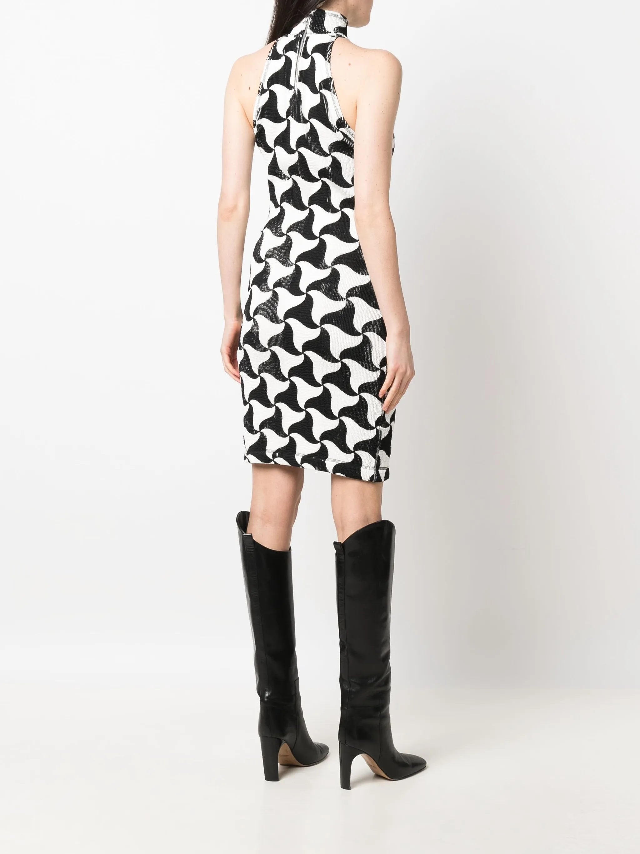 abstract triangle elasticated dress