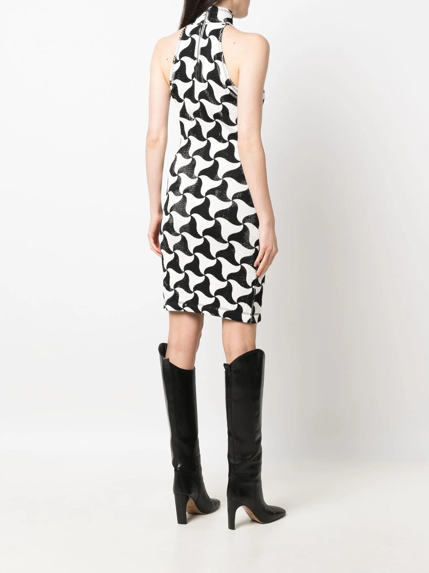 abstract triangle elasticated dress