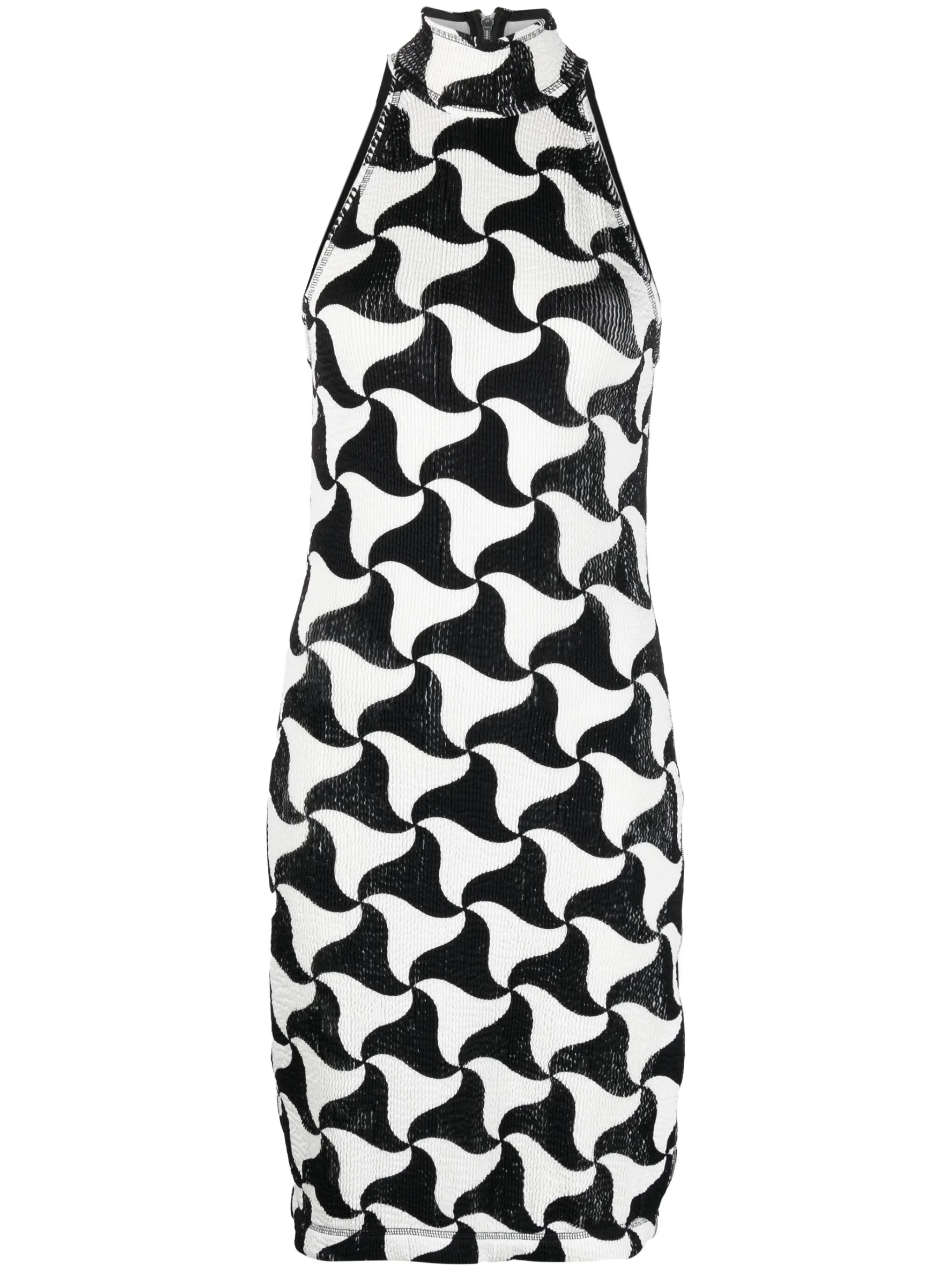 abstract triangle elasticated dress