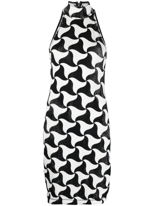 abstract triangle elasticated dress