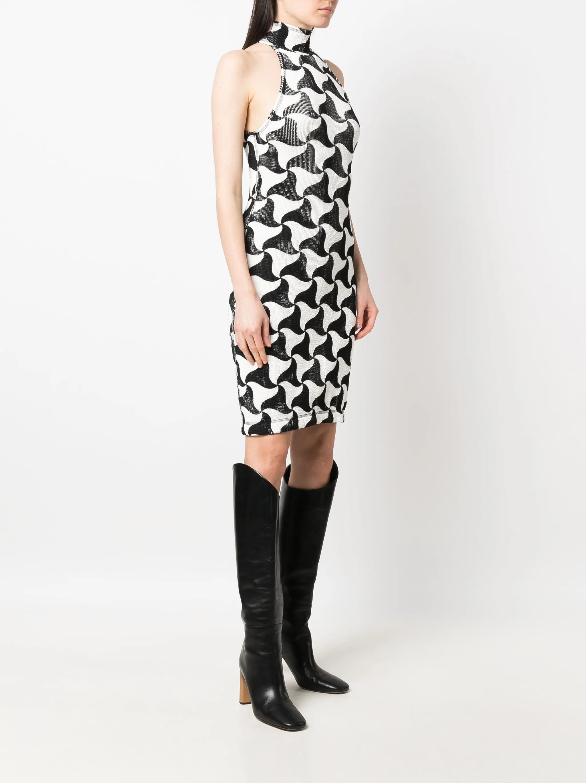 abstract triangle elasticated dress
