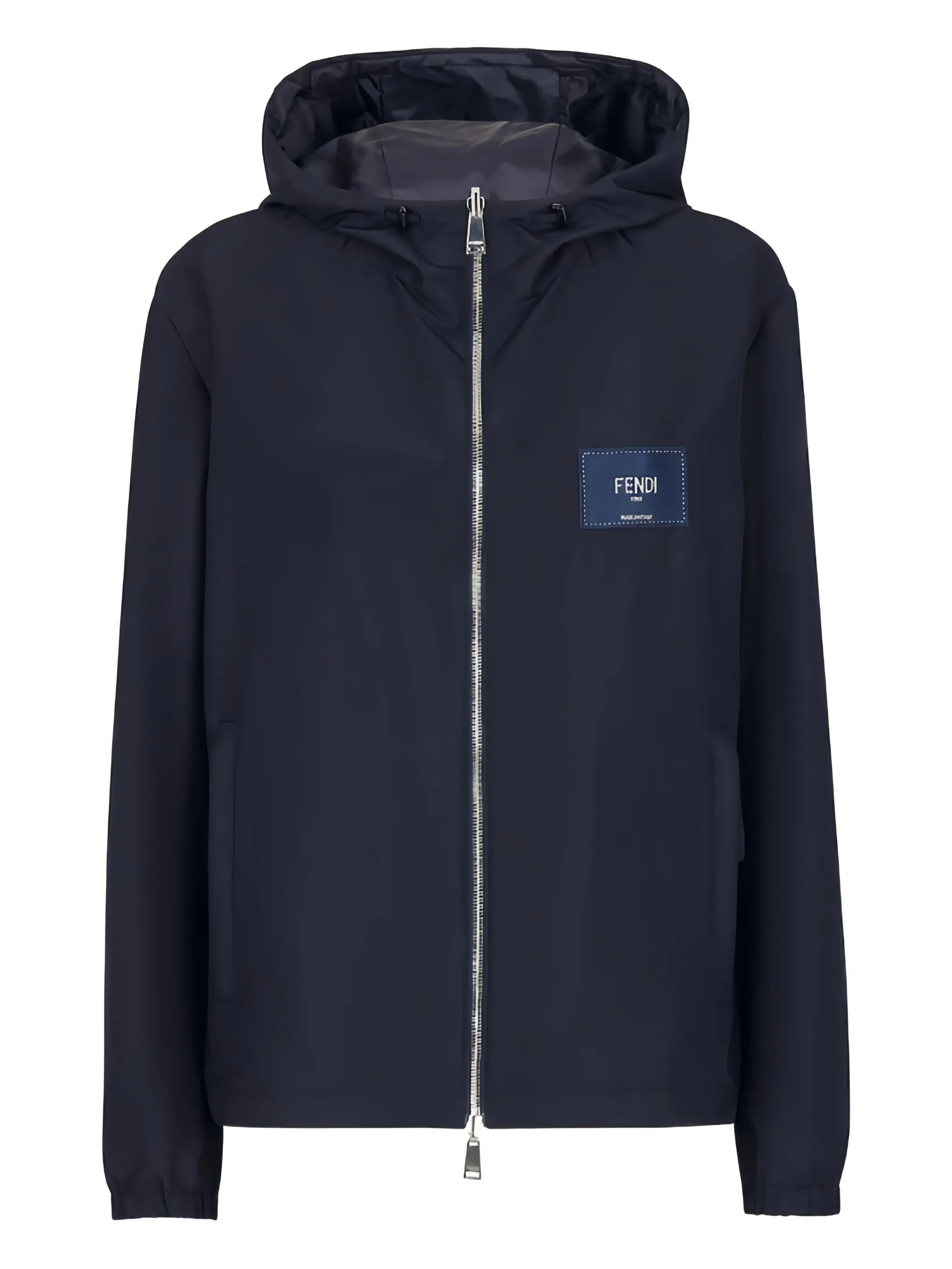 reversible logo-patch hooded jacket