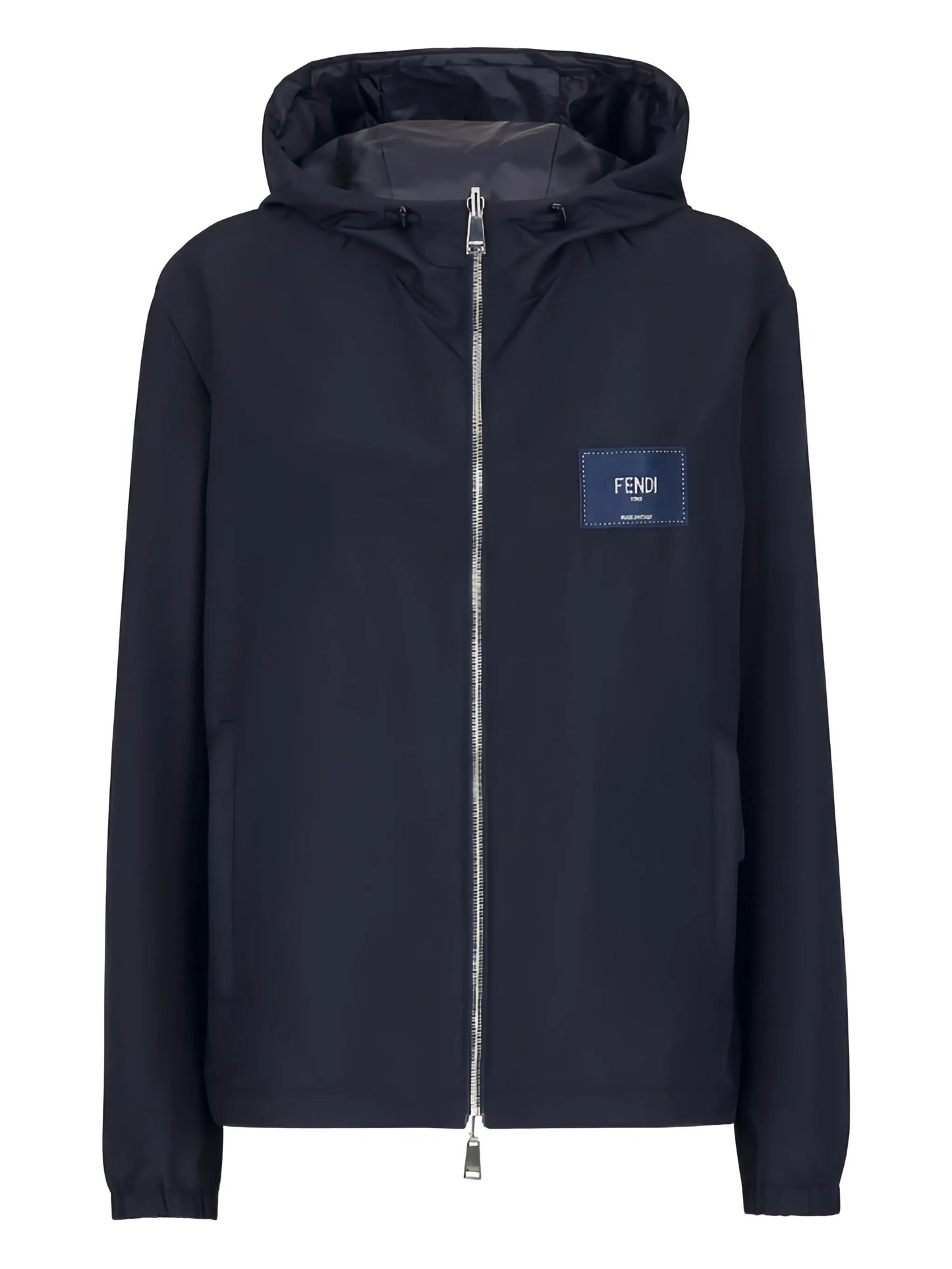reversible logo-patch hooded jacket