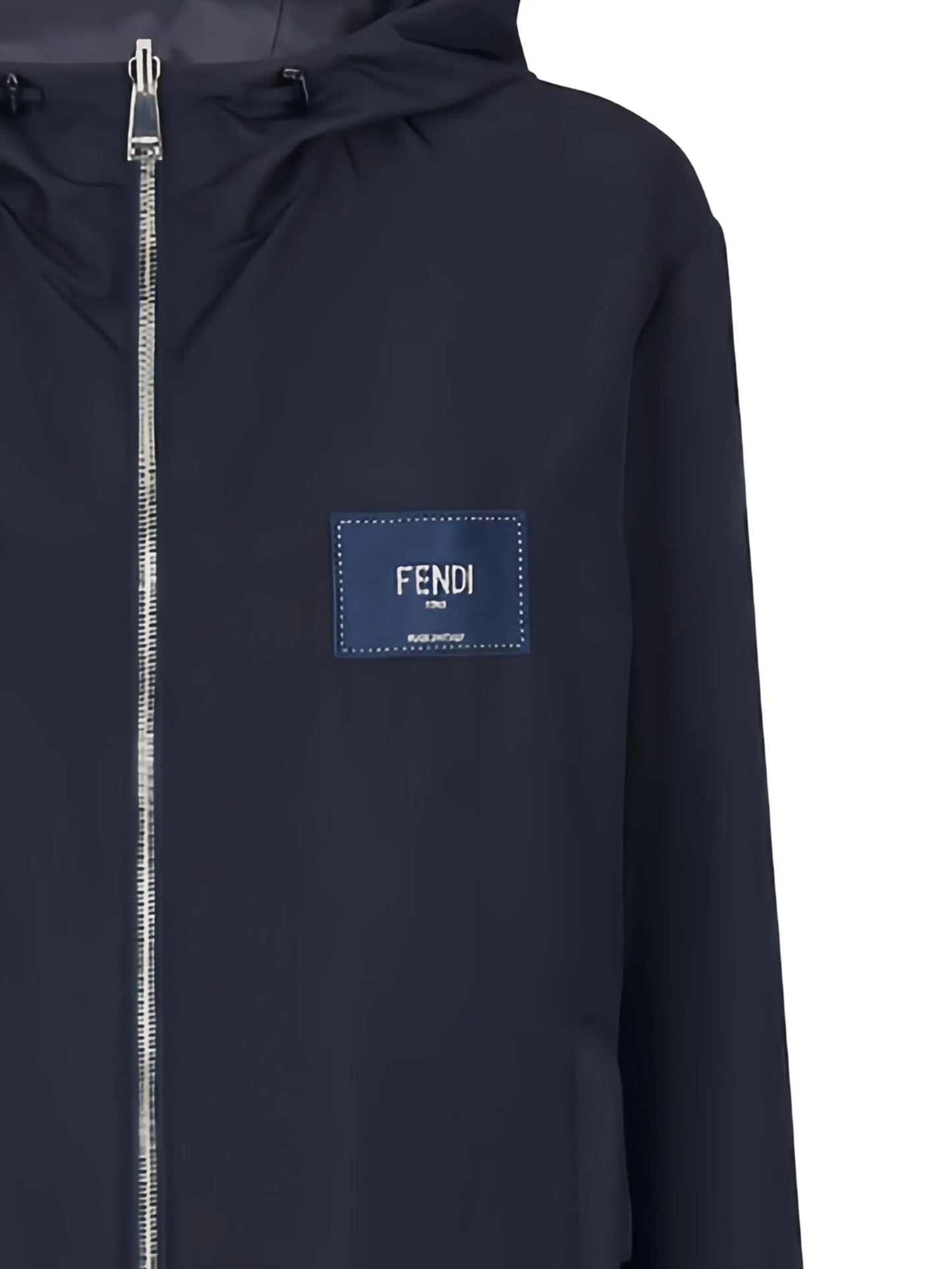reversible logo-patch hooded jacket